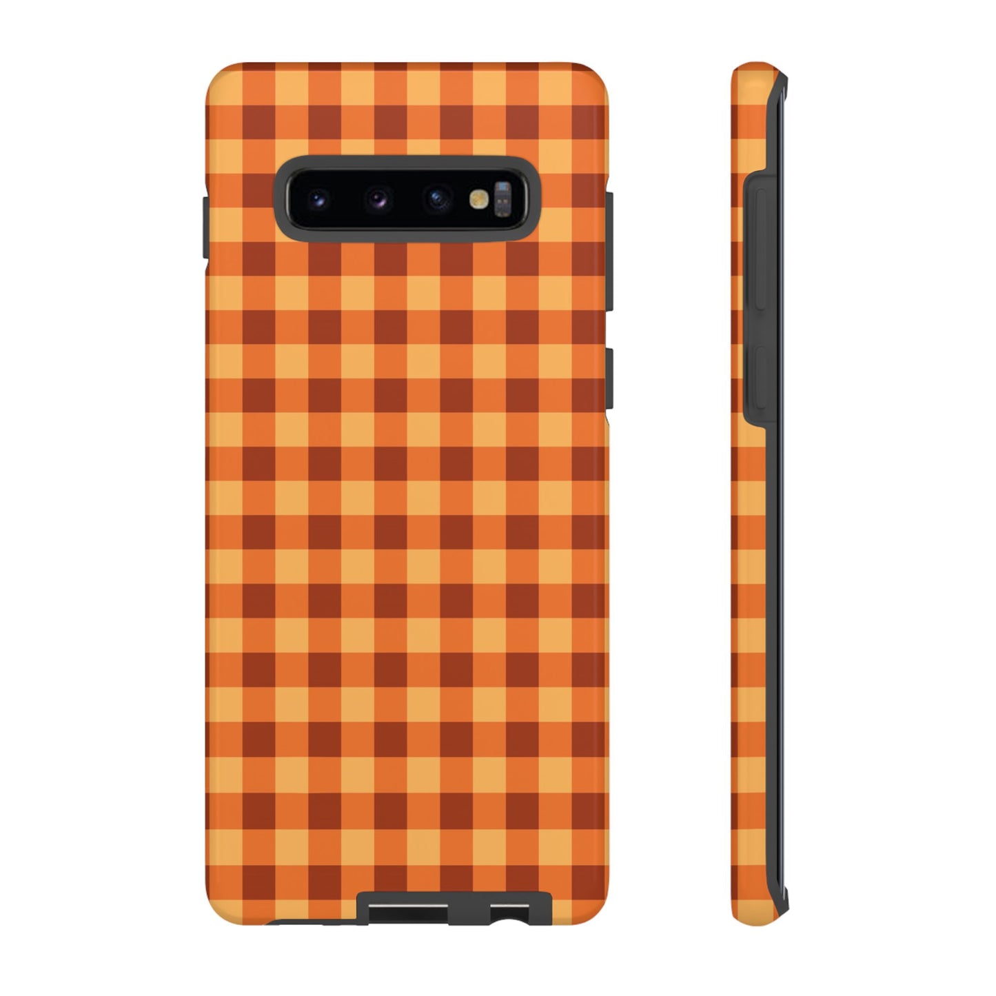 Orange Gingham Checkered Samsung Case