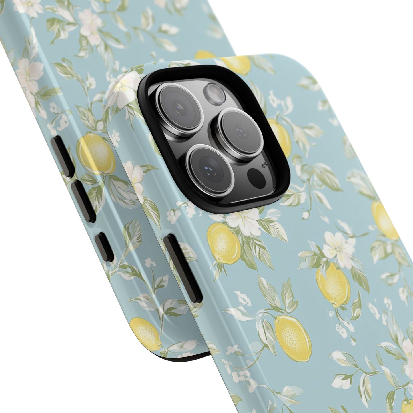 Lemon Blossom Blue iPhone Case