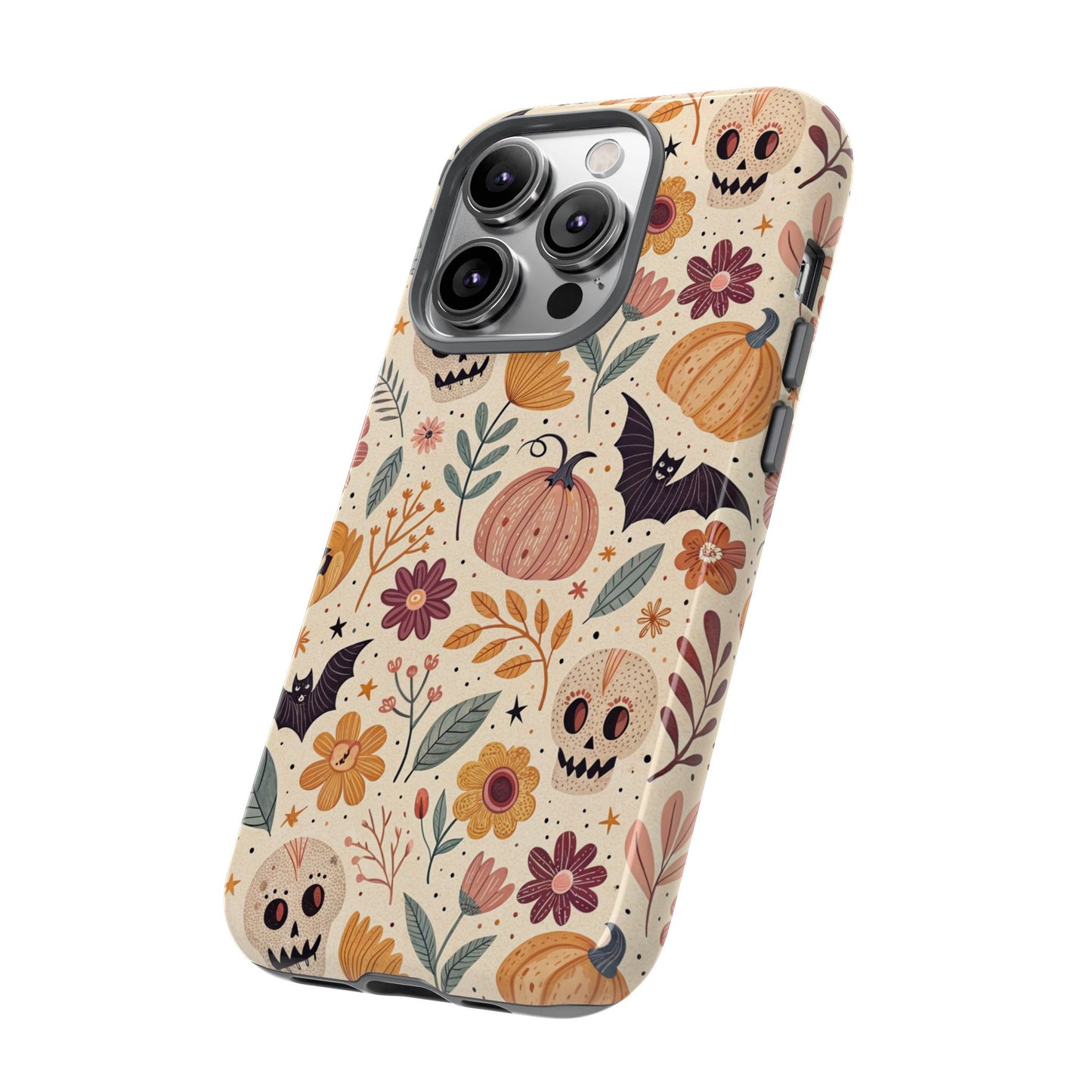 Halloween Skulls & Pumpkins Floral iPhone Case