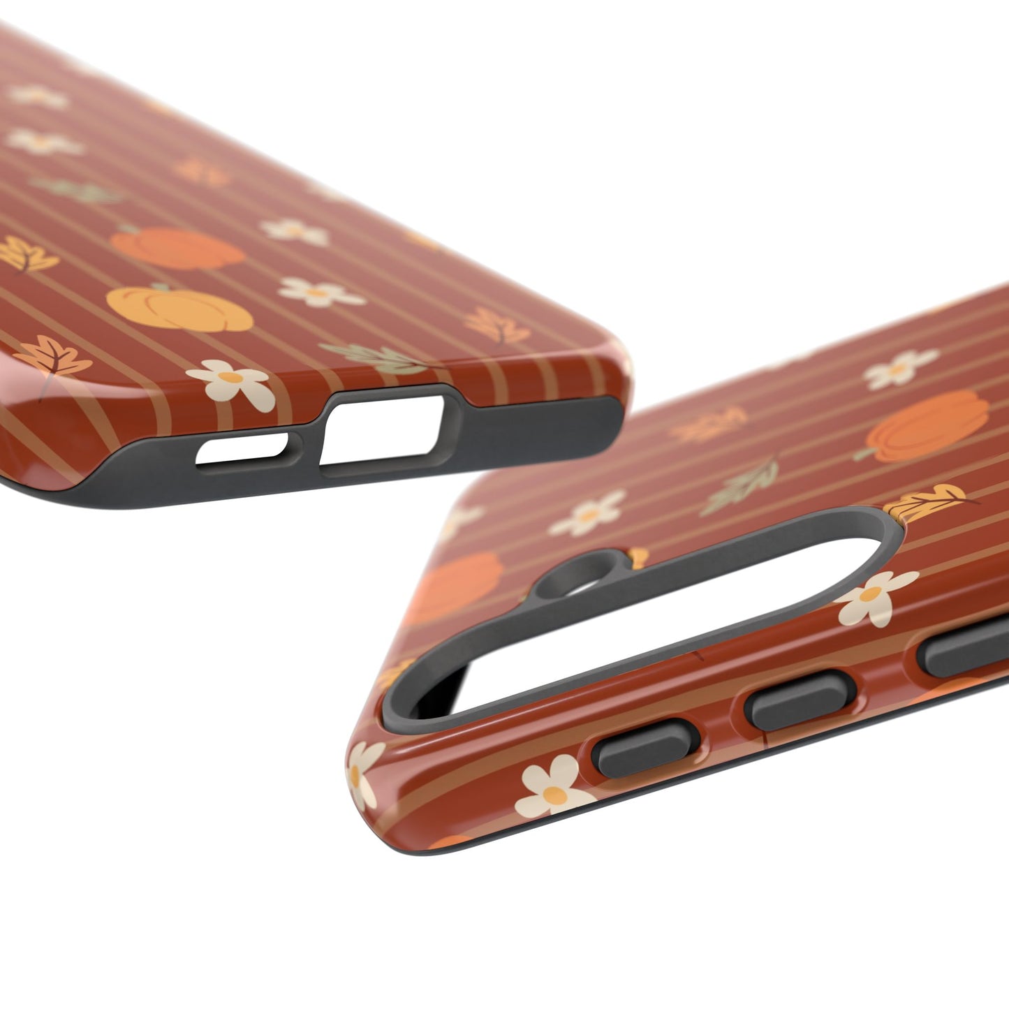 Pumpkin Spice Floral Stripe Samsung Case