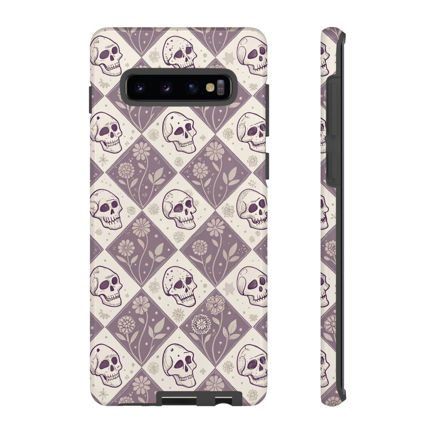 Vintage Skull & Floral Diamond Samsung Case