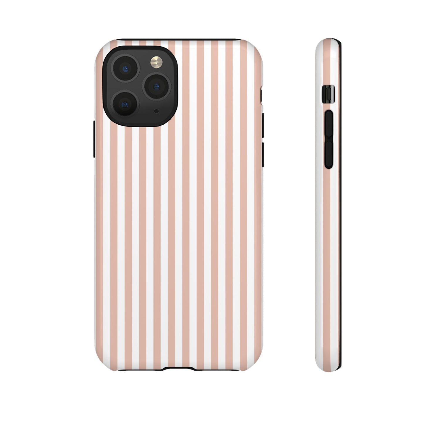 Blush & White Stripe iPhone Case
