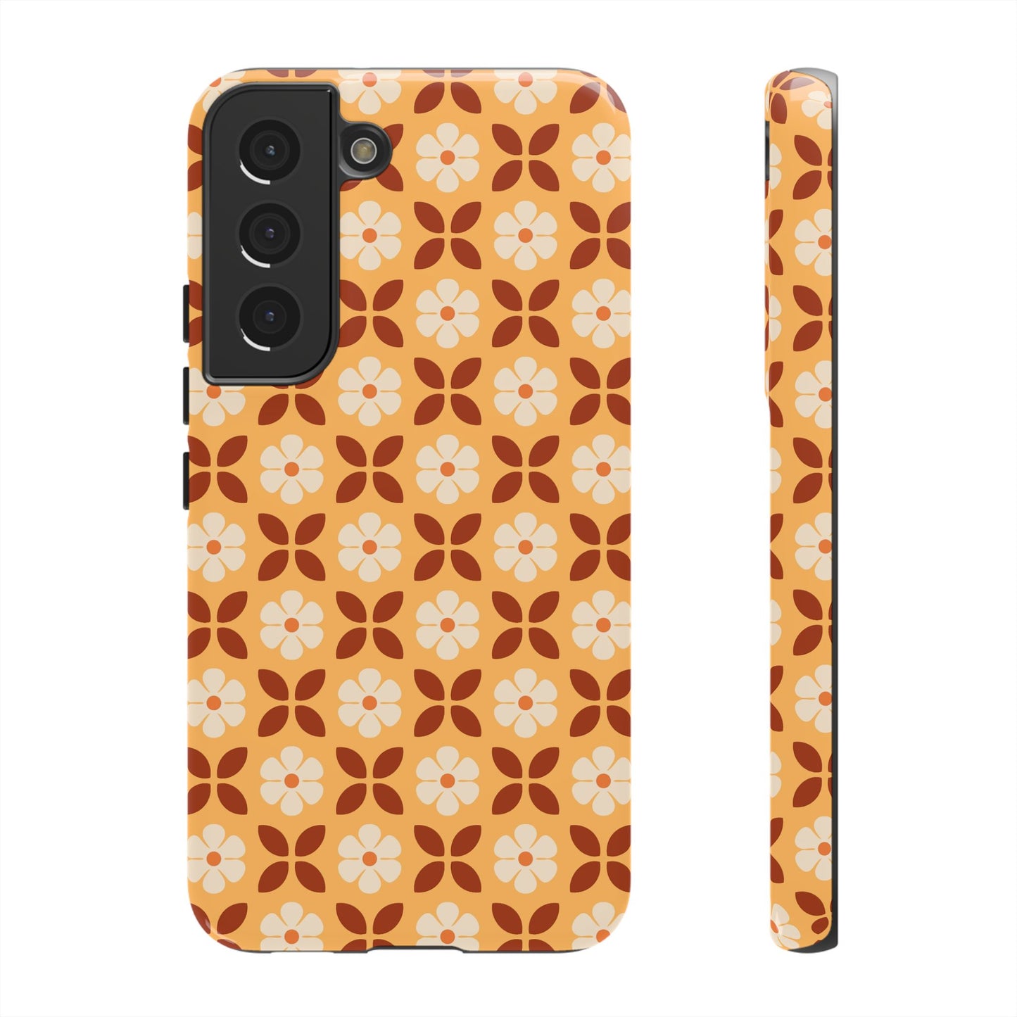 Retro Orange Flower Power Samsung Case