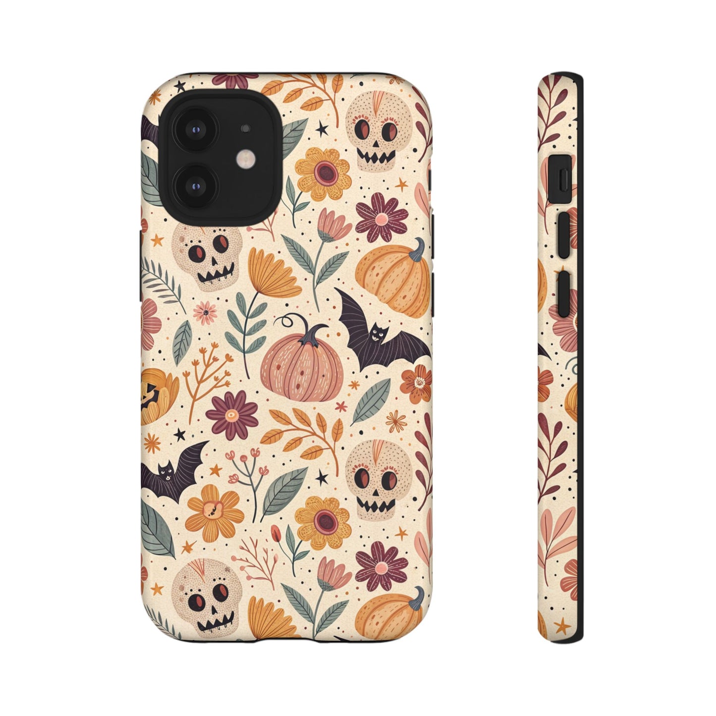 Halloween Skulls & Pumpkins Floral iPhone Case