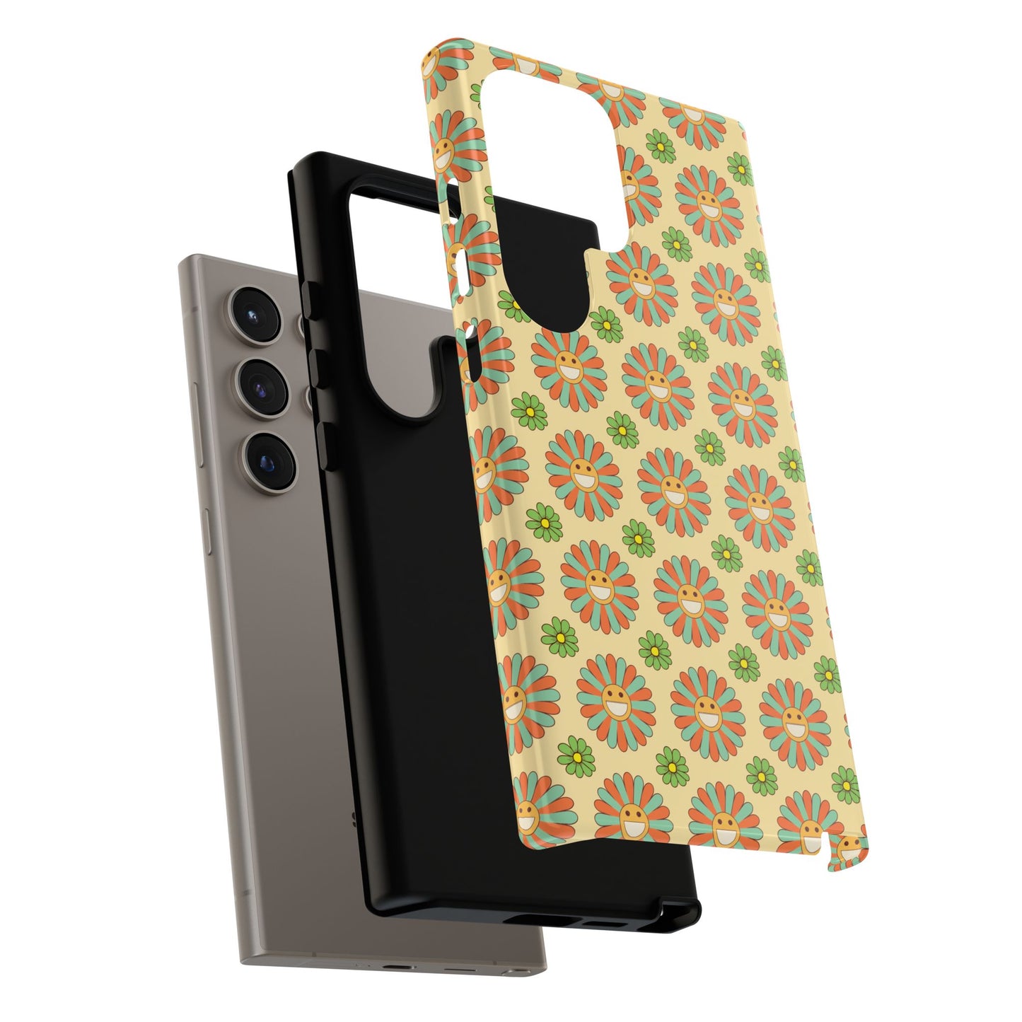 Smiley Retro Floral Samsung Case