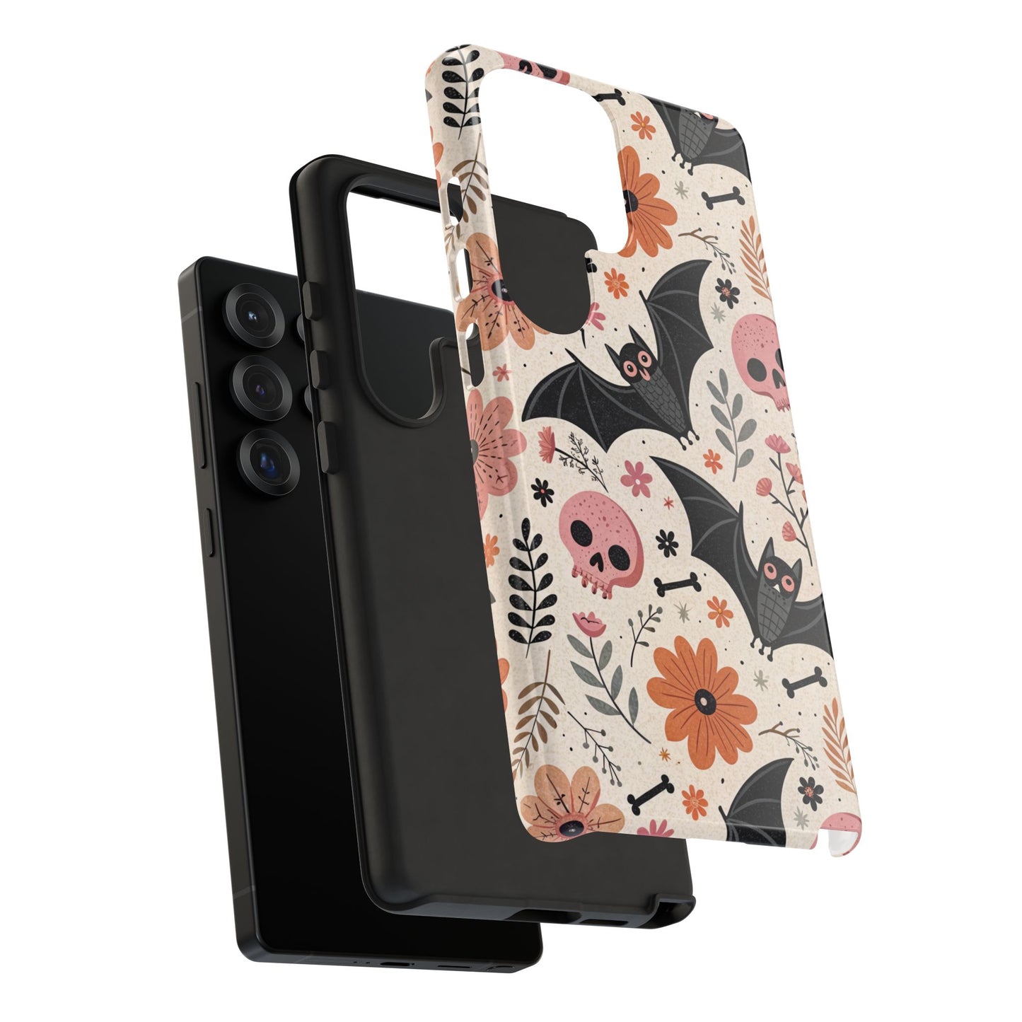 Floral Bats & Skulls Halloween Samsung Case