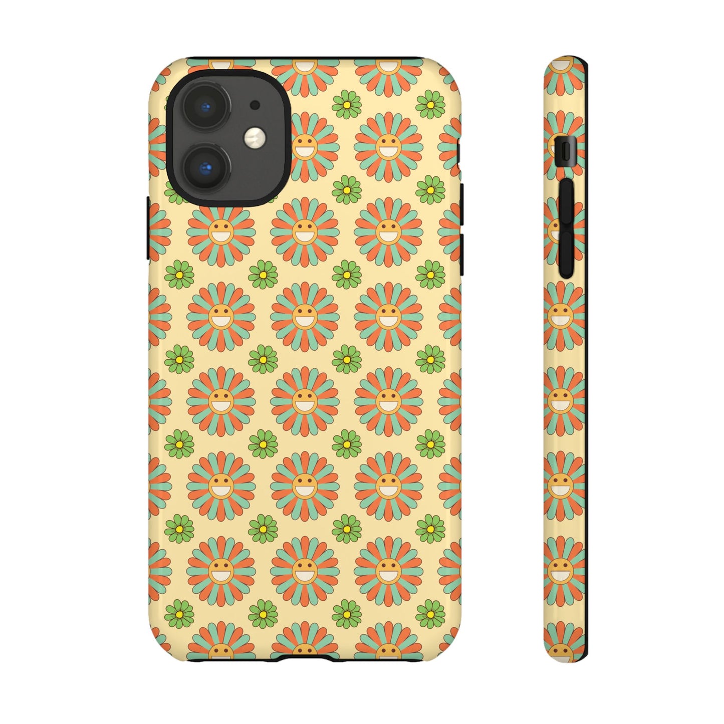 Smiley Retro Floral iPhone Case