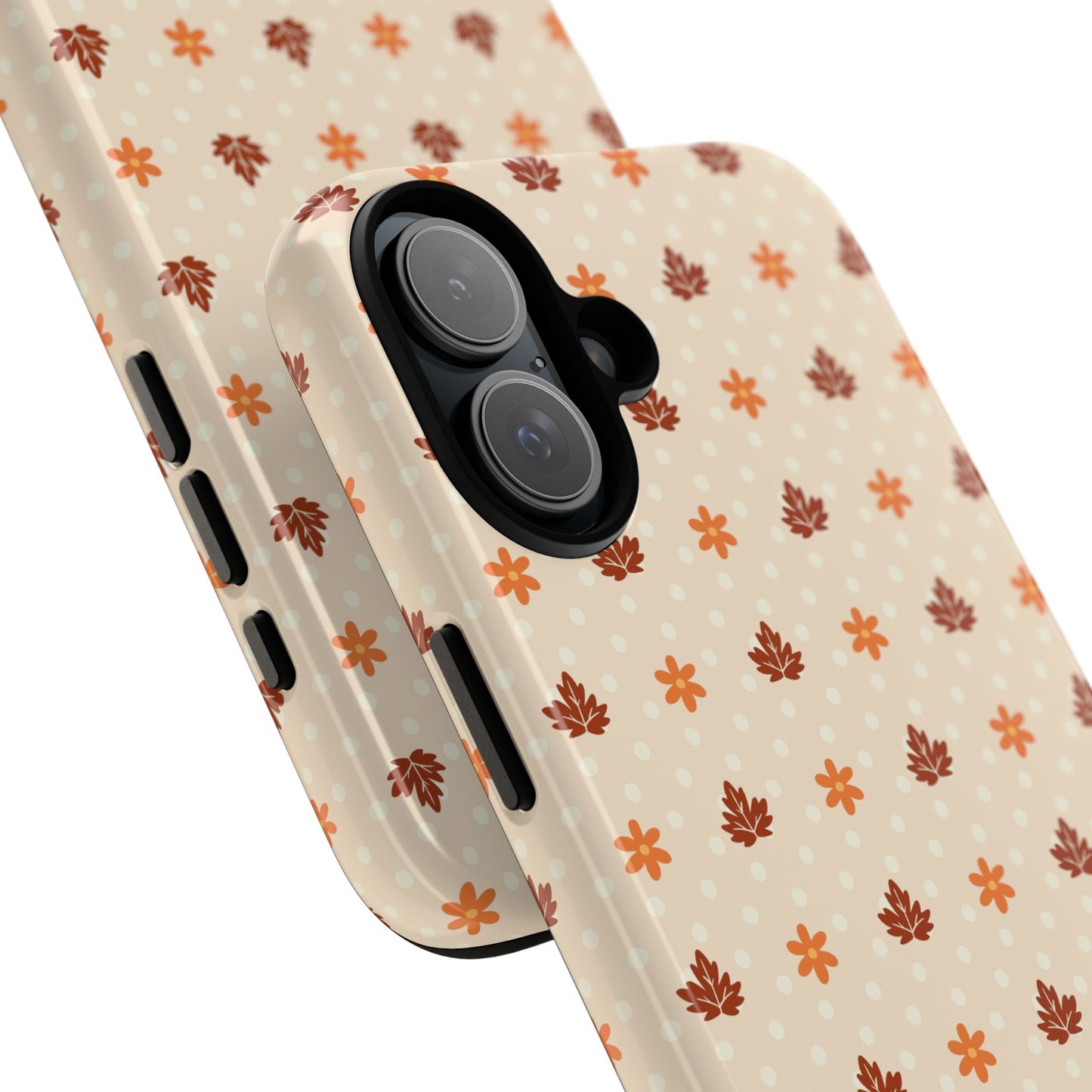 Beige Fall Floral Polka Dot iPhone Case