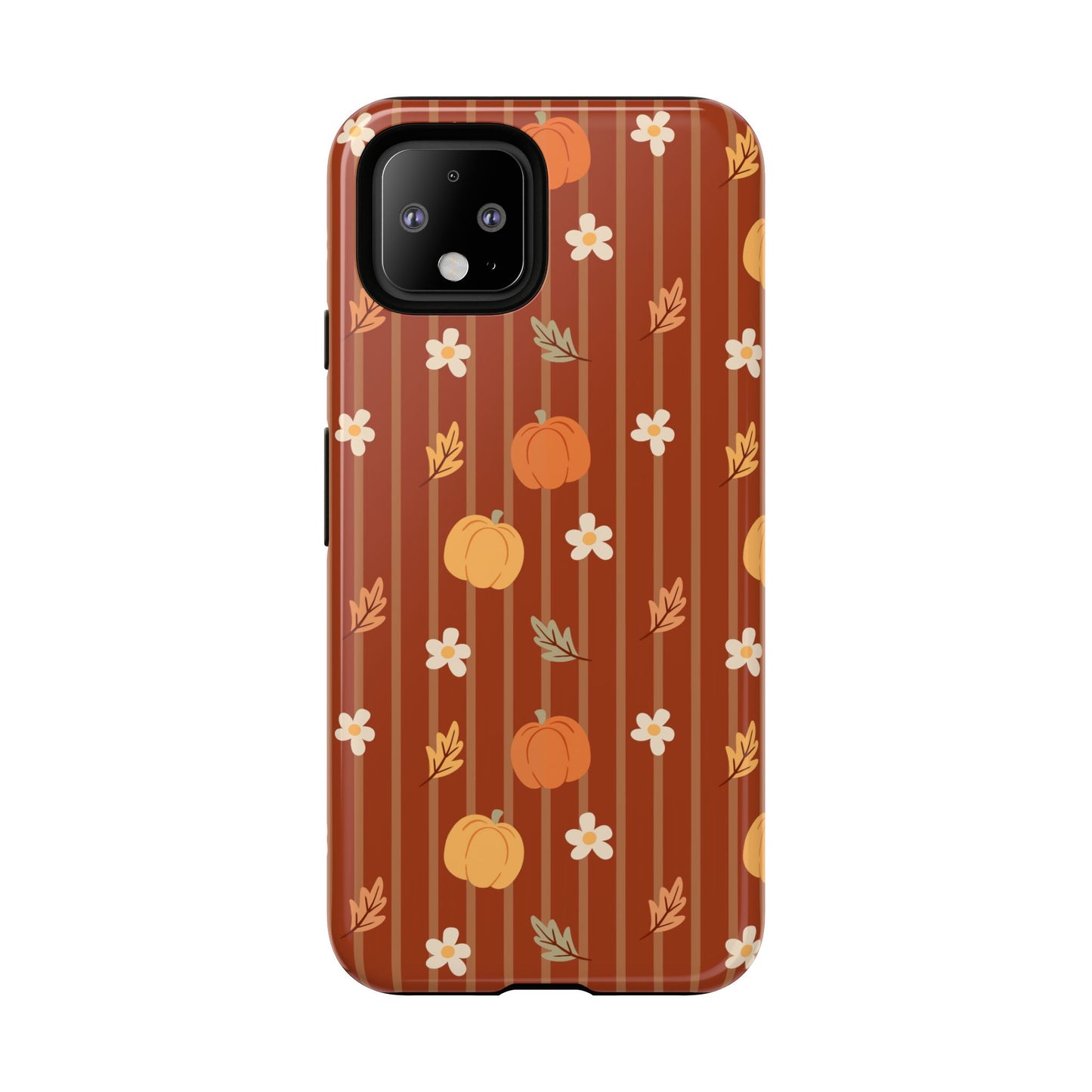 Pumpkin Spice Floral Stripe Google Pixel Case