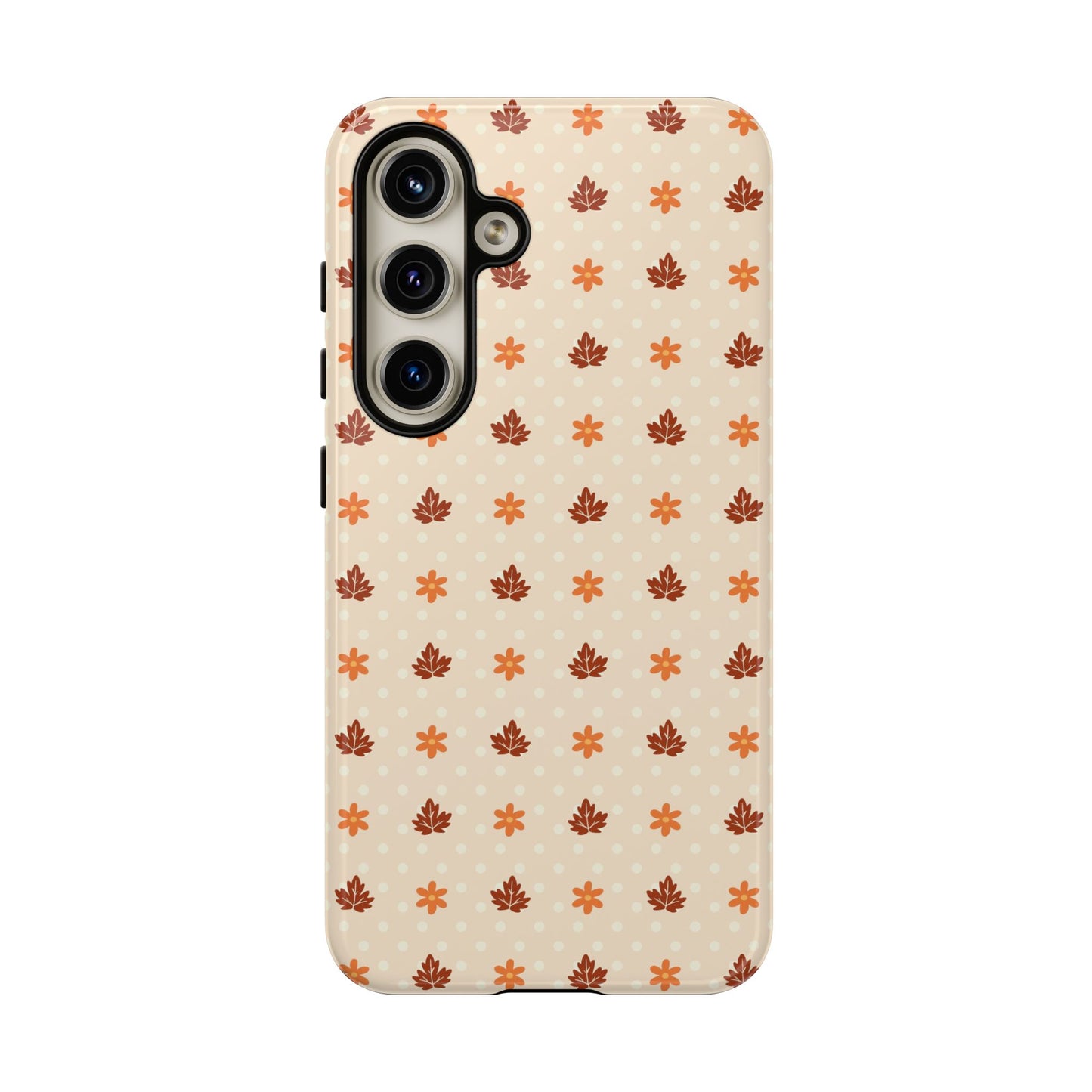 Beige Fall Floral Polka Dot Samsung Case