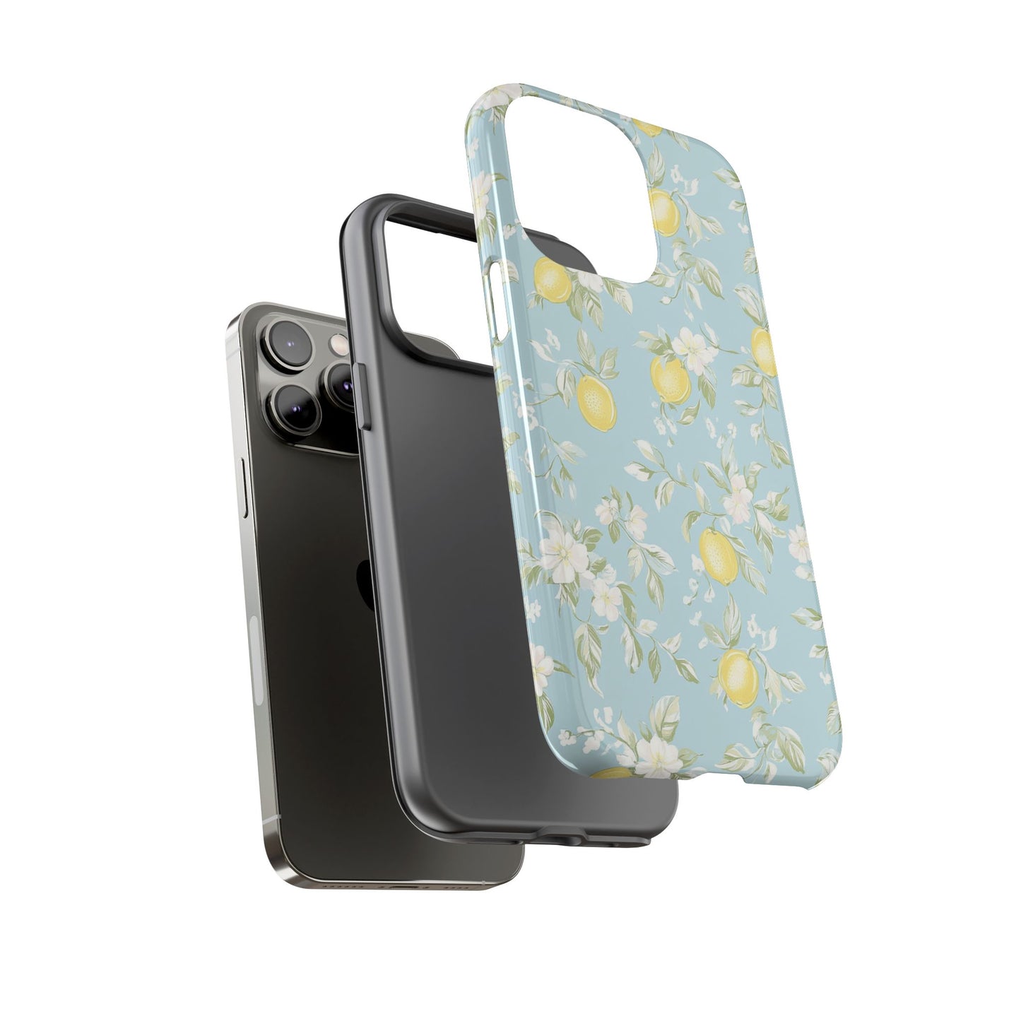 Lemon Blossom Blue iPhone Case