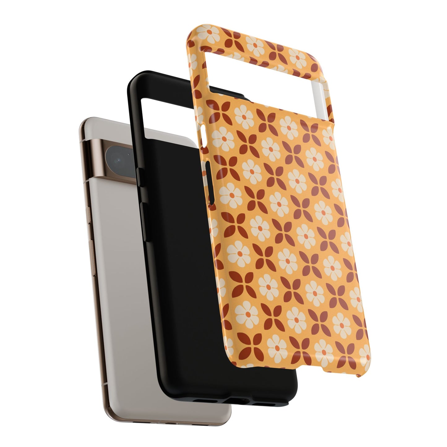 Retro Orange Flower Power Google Pixel Case