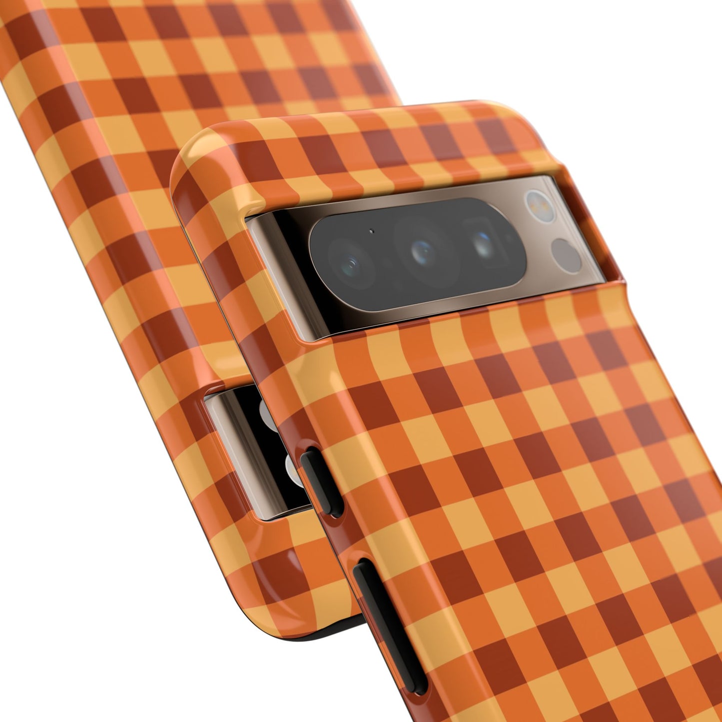 Orange Gingham Checkered Google Pixel Case