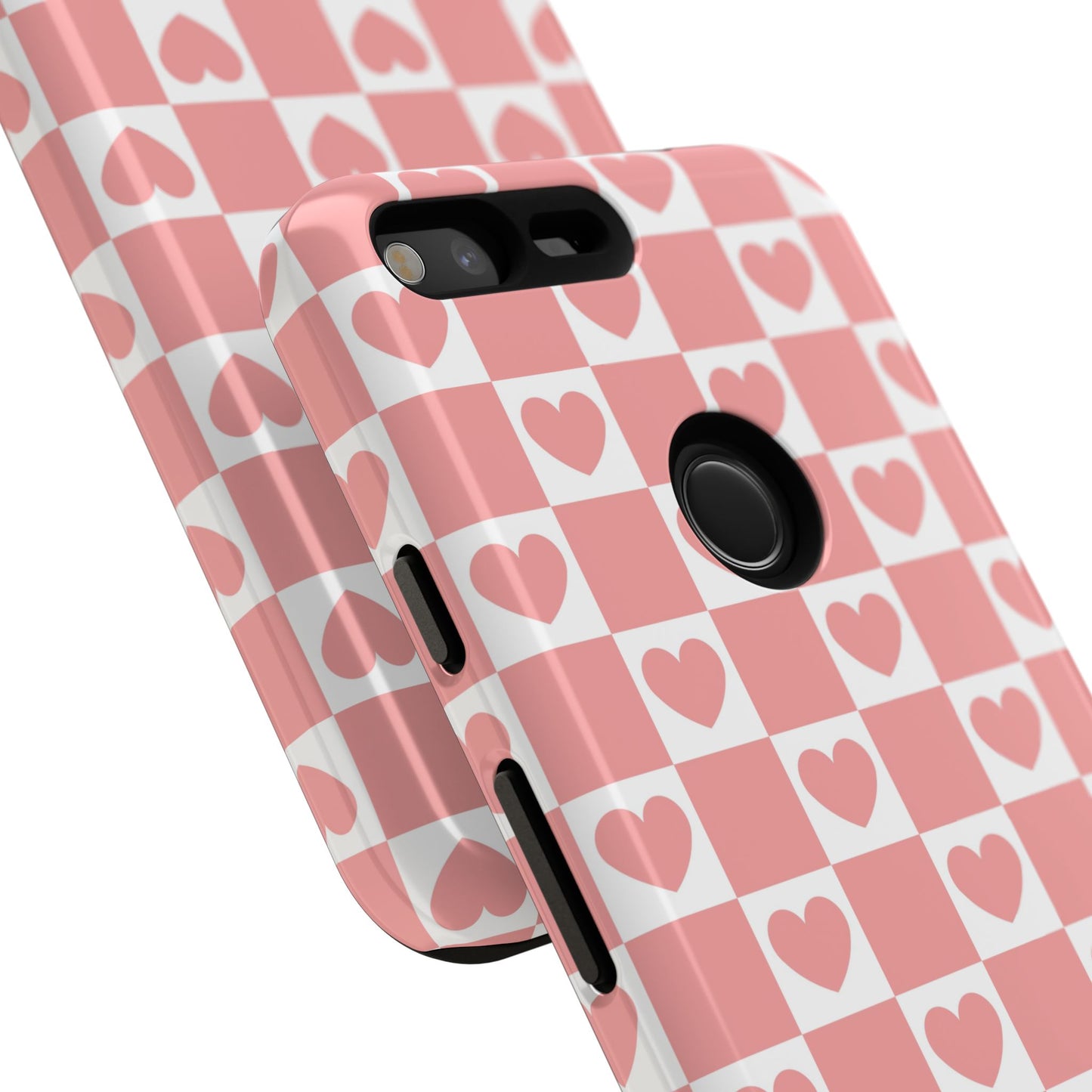 Pink Heart Checkerboard Google Pixel Case