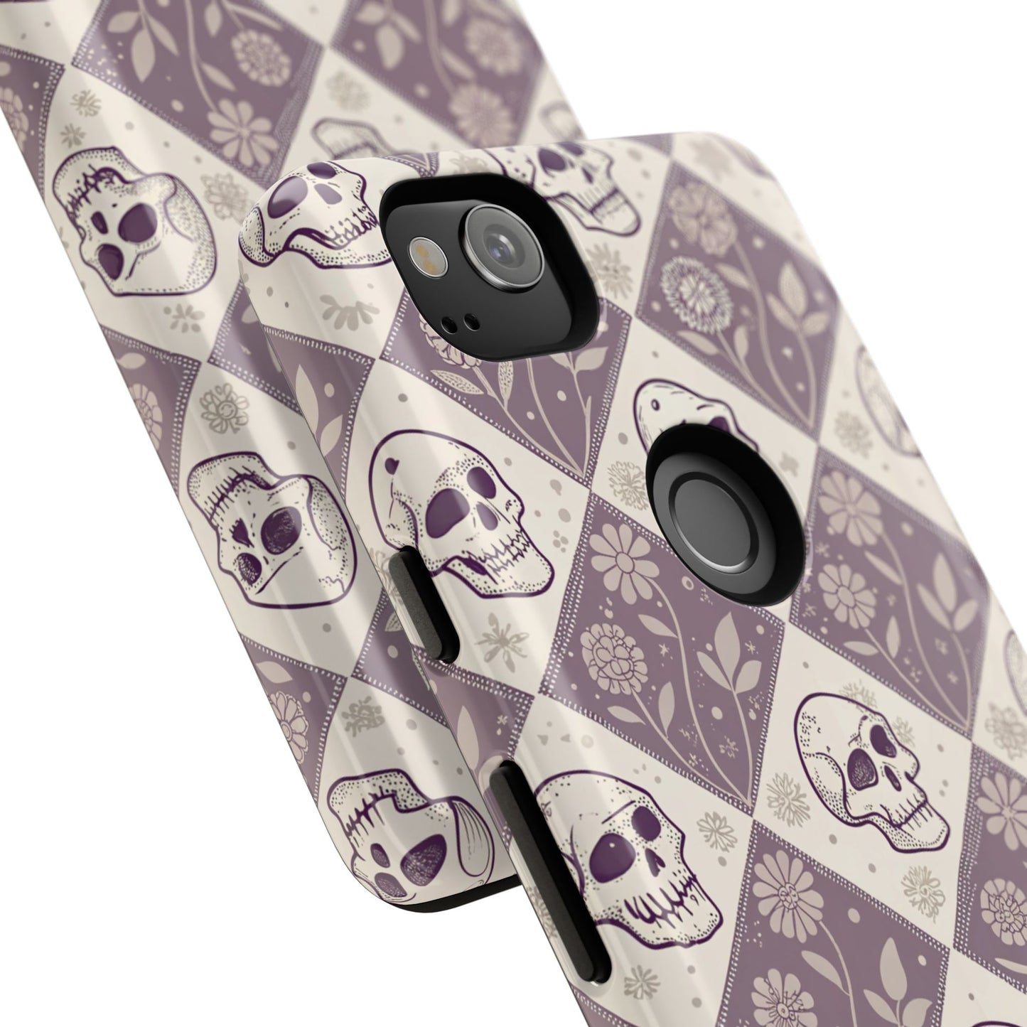 Vintage Skull & Floral Diamond Google Pixel Case