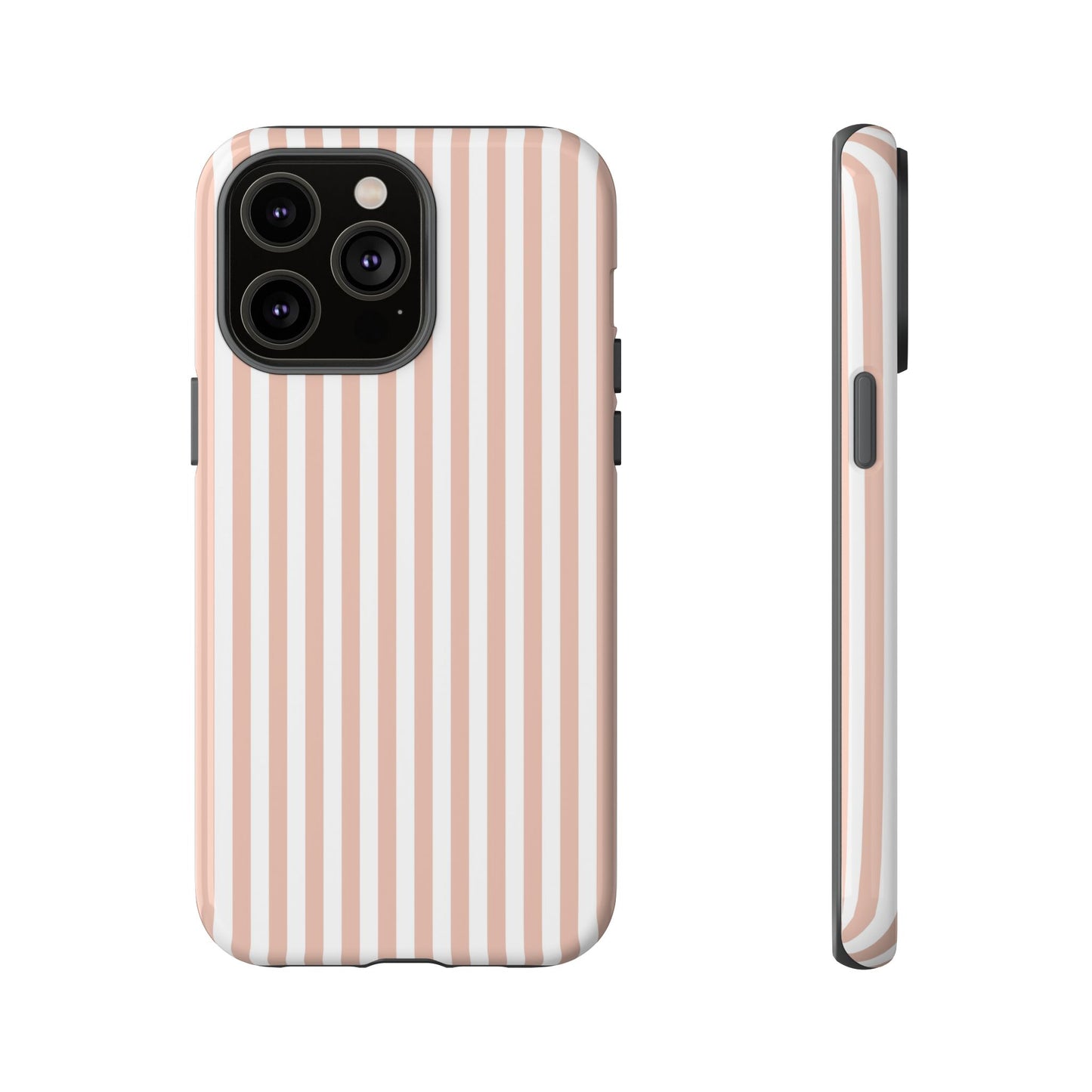 Blush & White Stripe iPhone Case