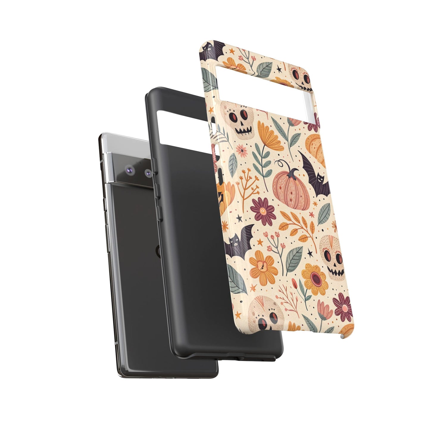 Halloween Skulls & Pumpkins Floral Google Pixel Case