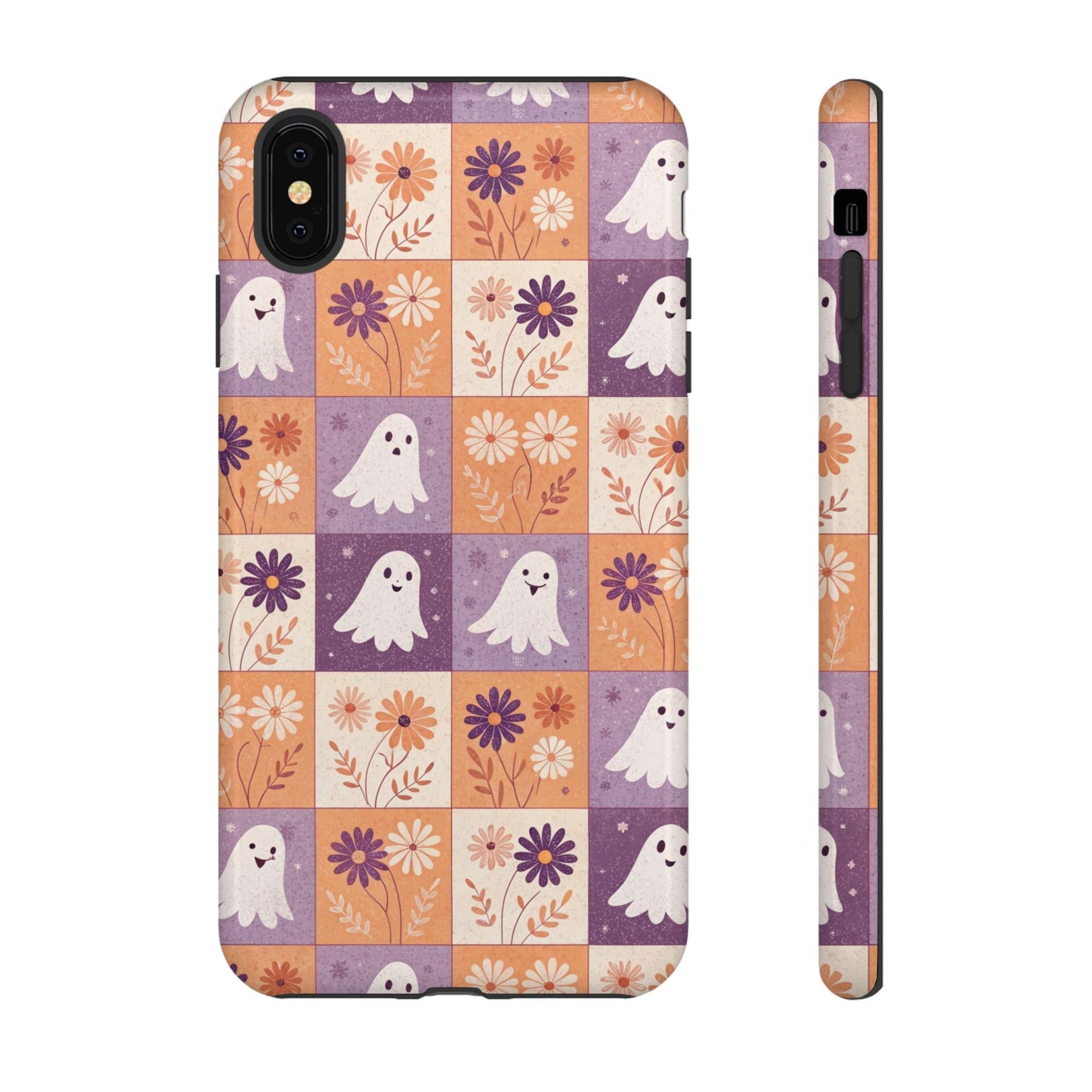 Ghost Floral Checkerboard iPhone Case