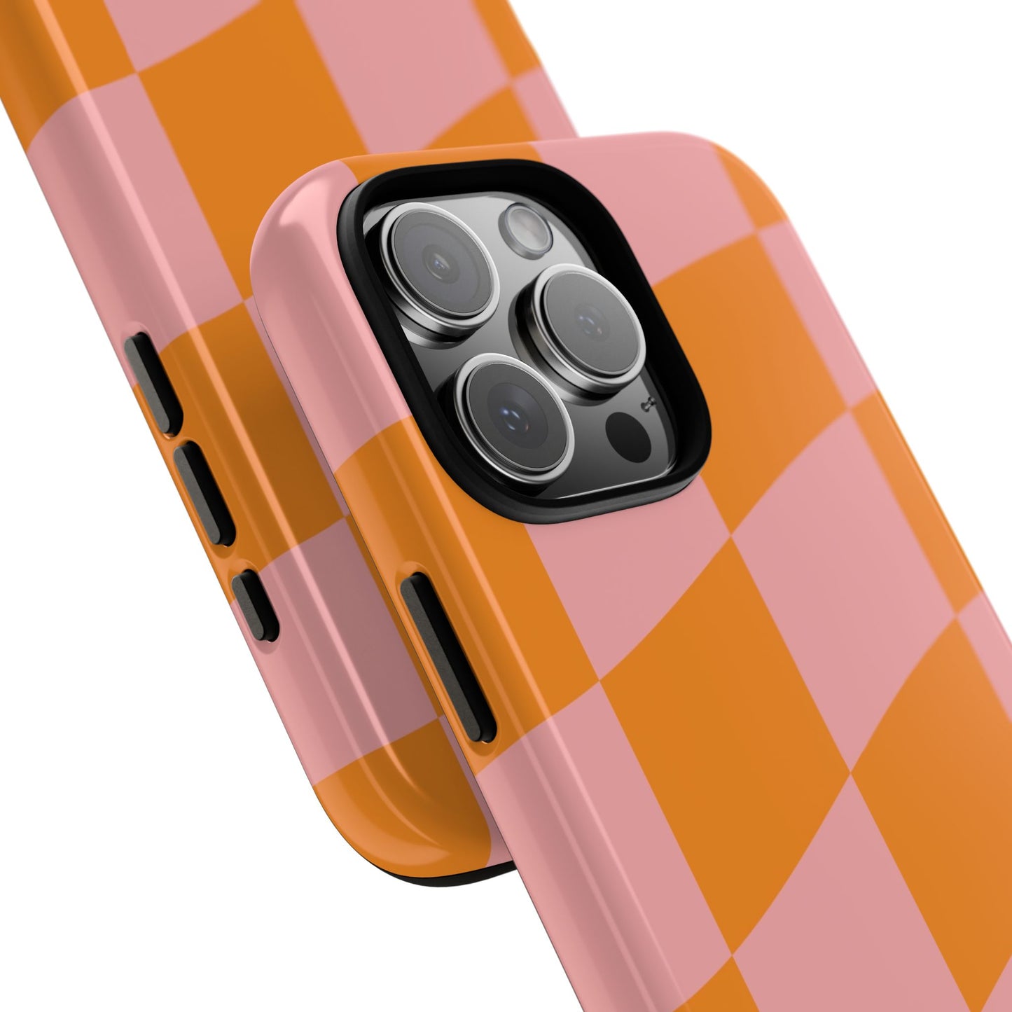 Pink & Orange Wavy Checker iPhone Case
