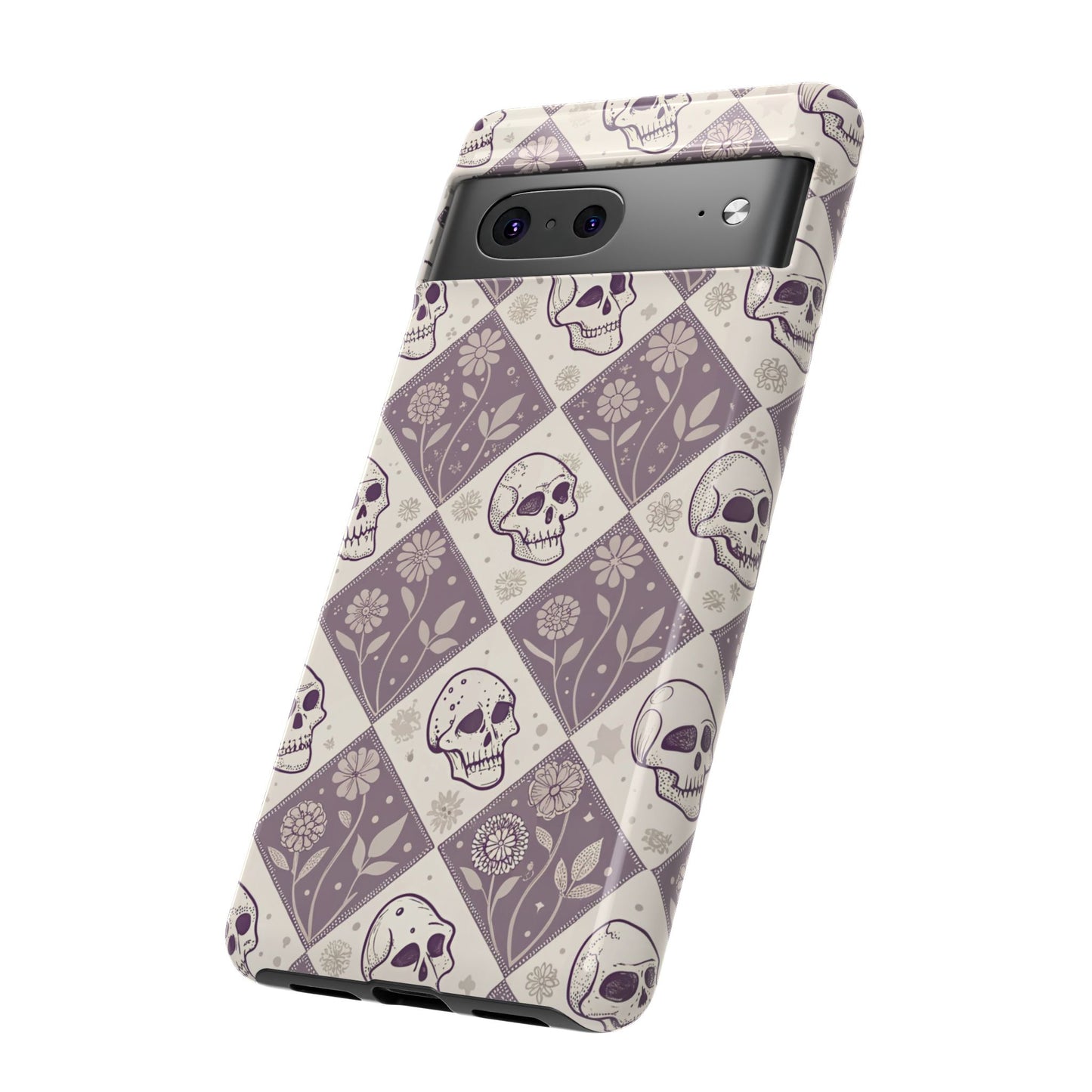 Vintage Skull & Floral Diamond Google Pixel Case