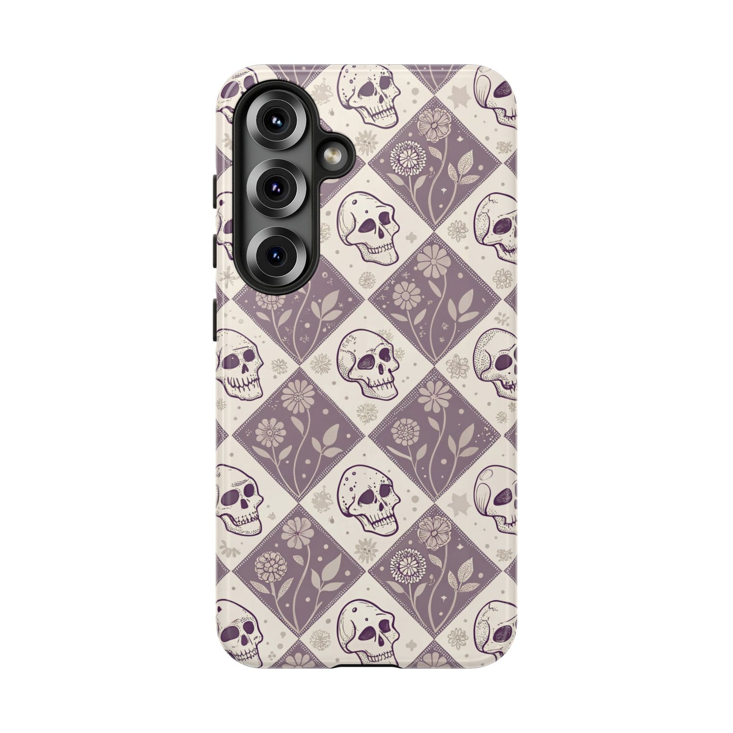 Vintage Skull & Floral Diamond Samsung Case