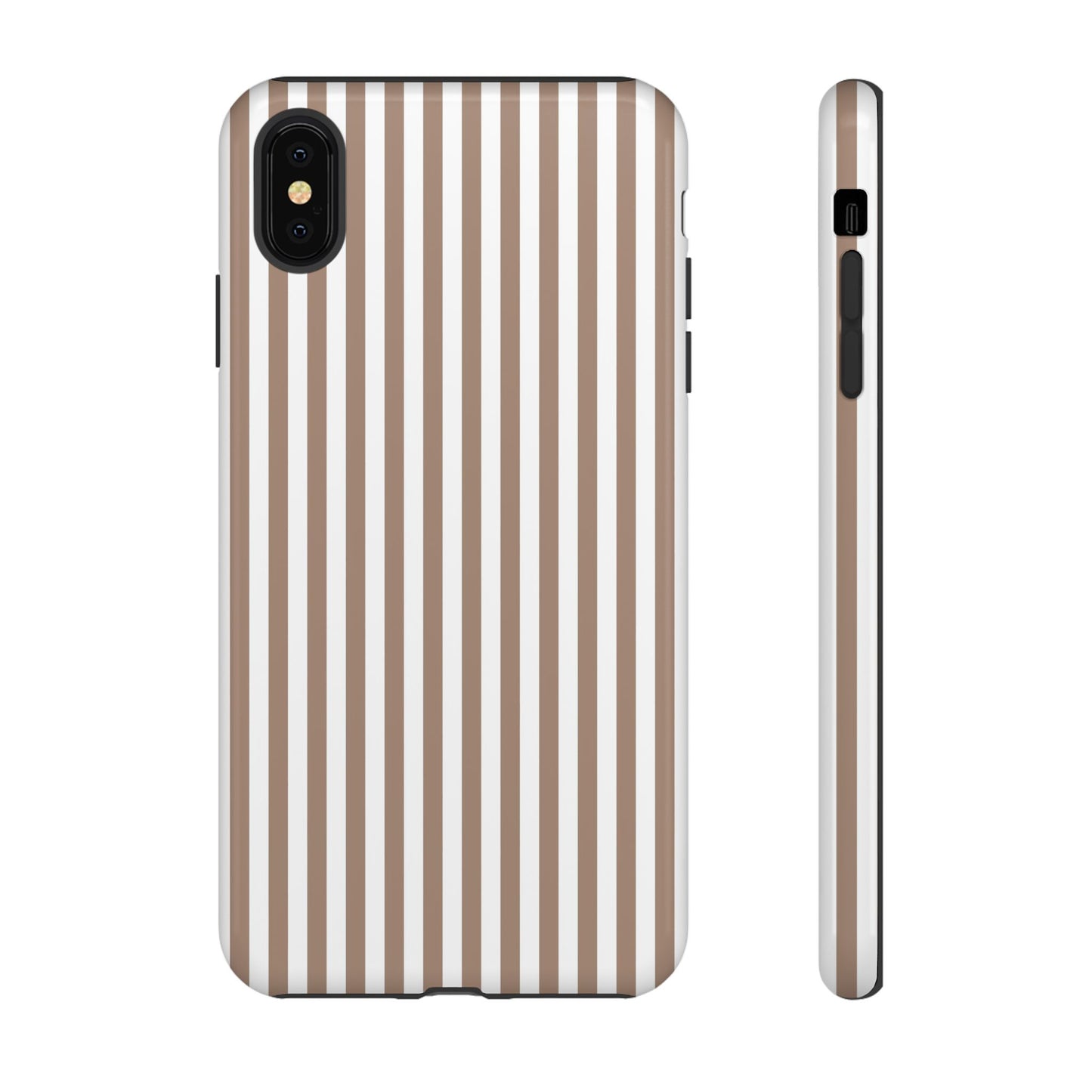 Beige & White Stripe iPhone Case