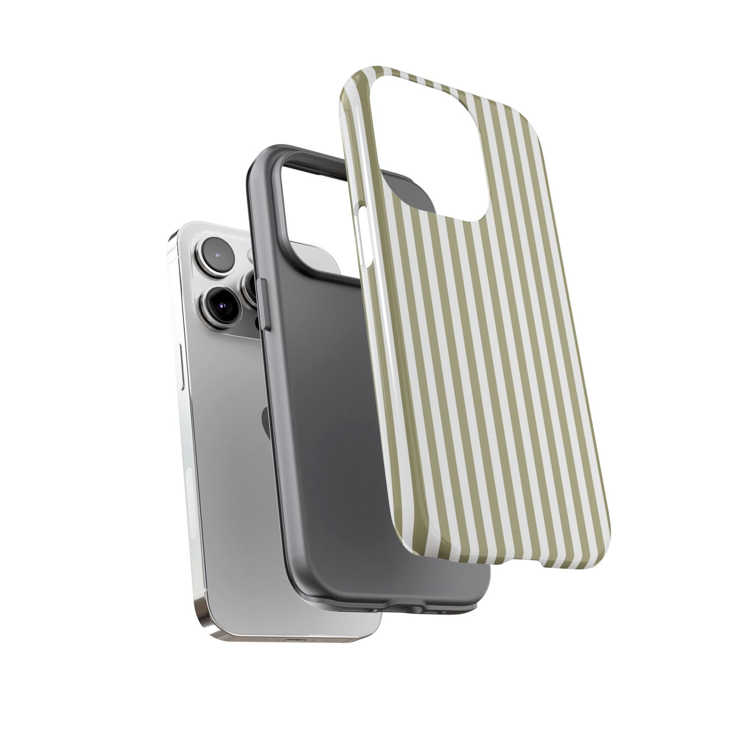 Sage & White Stripe iPhone Case