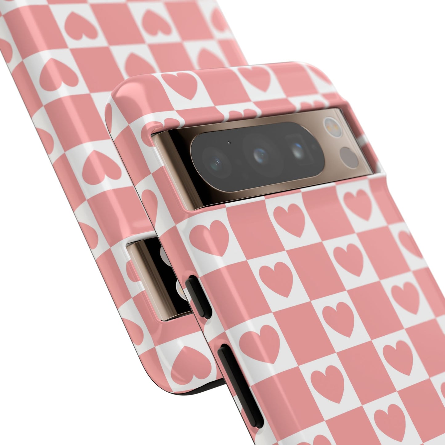 Pink Heart Checkerboard Google Pixel Case