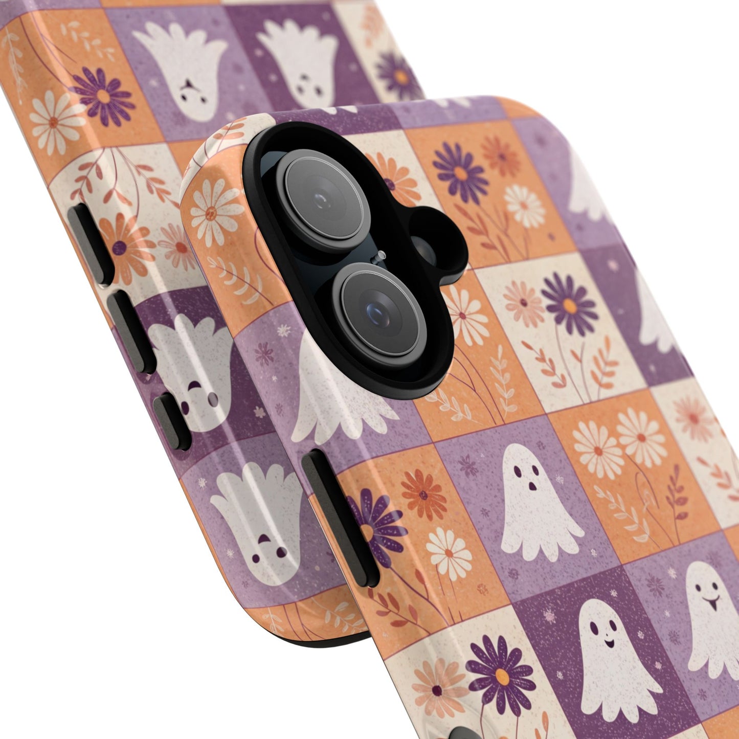 Ghost Floral Checkerboard iPhone Case