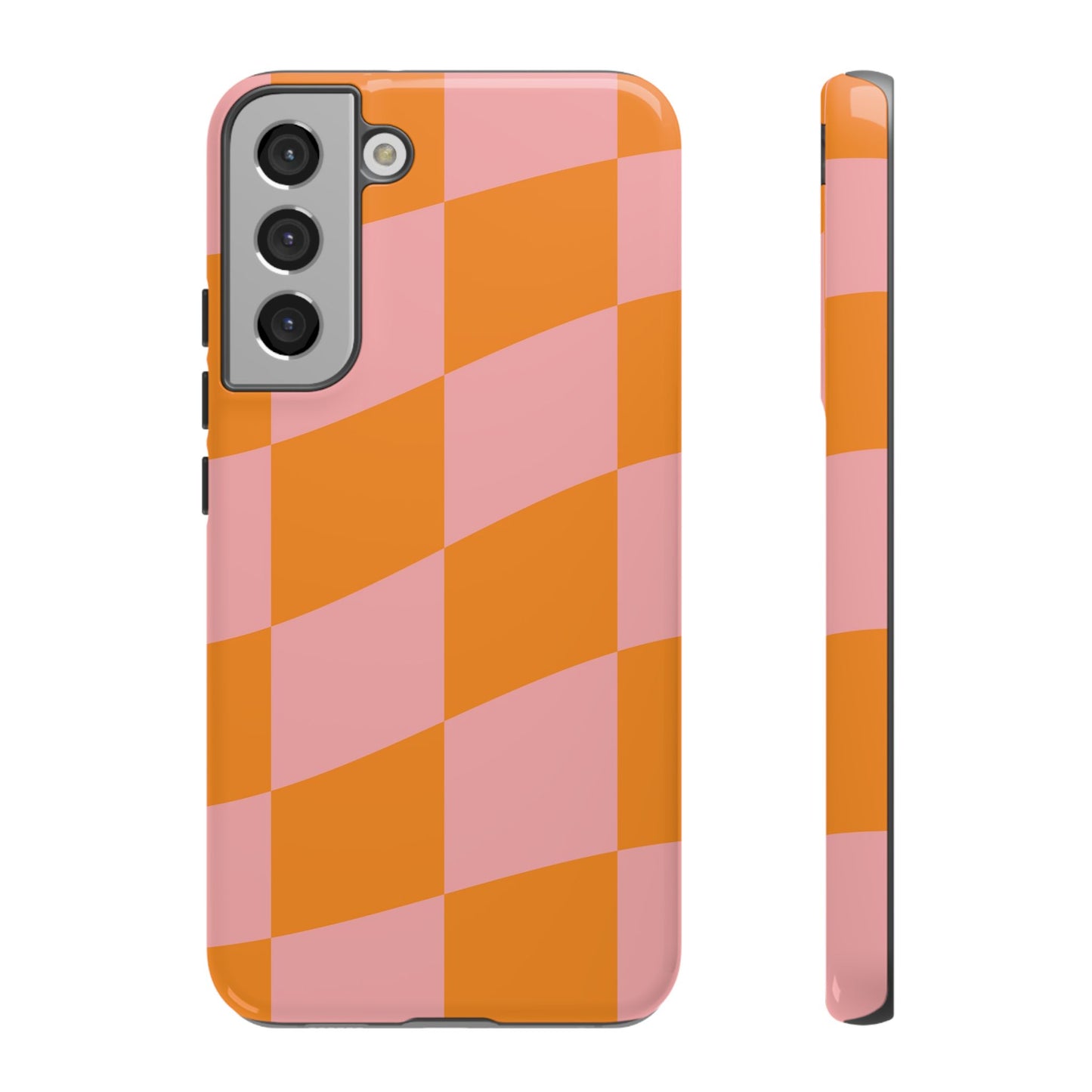 Pink & Orange Wavy Checker Samsung Case