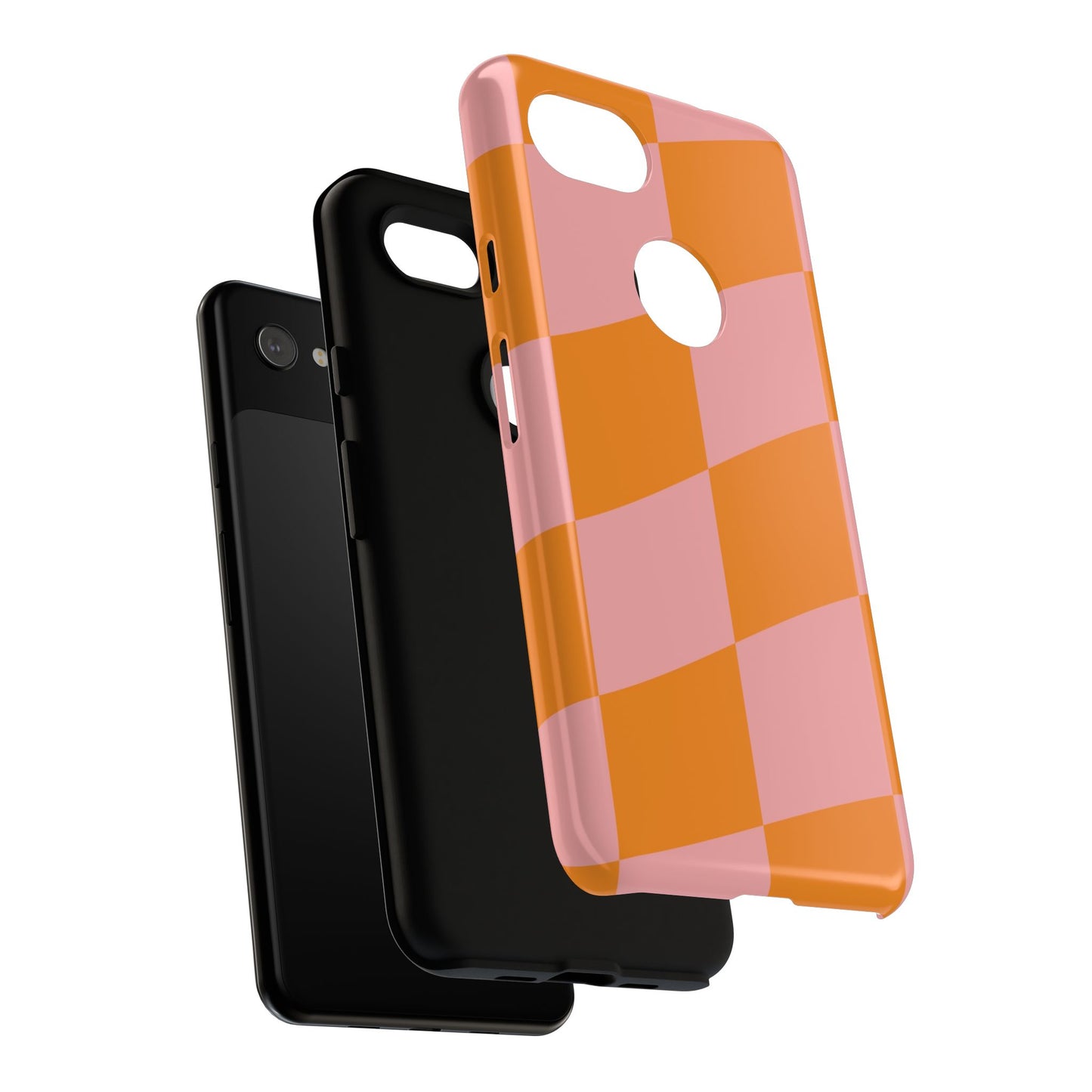 Pink & Orange Wavy Checker Google Pixel Case