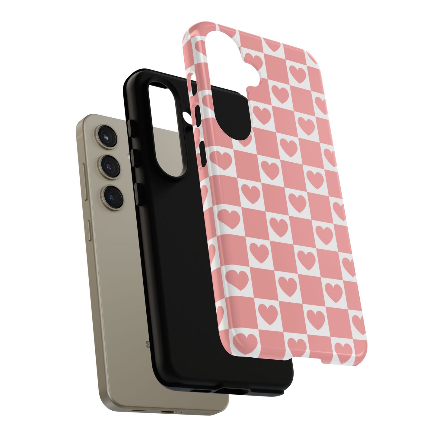 Pink Heart Checkerboard Samsung Case