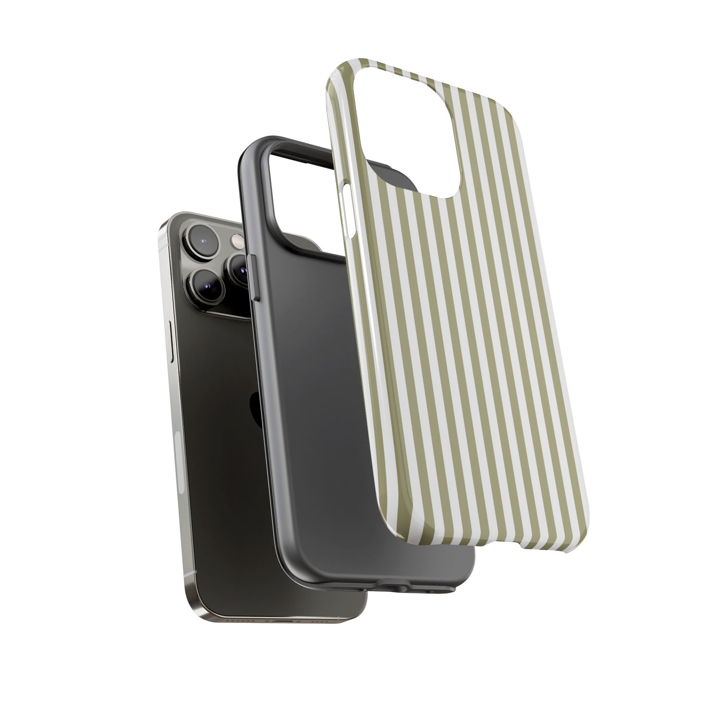 Sage & White Stripe iPhone Case