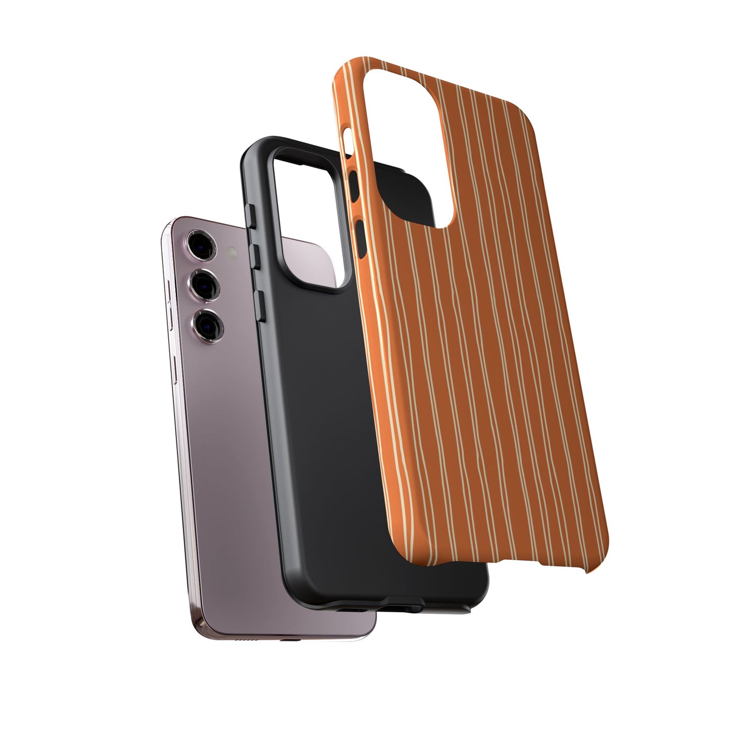 Orange Vertical Stripe Samsung Case