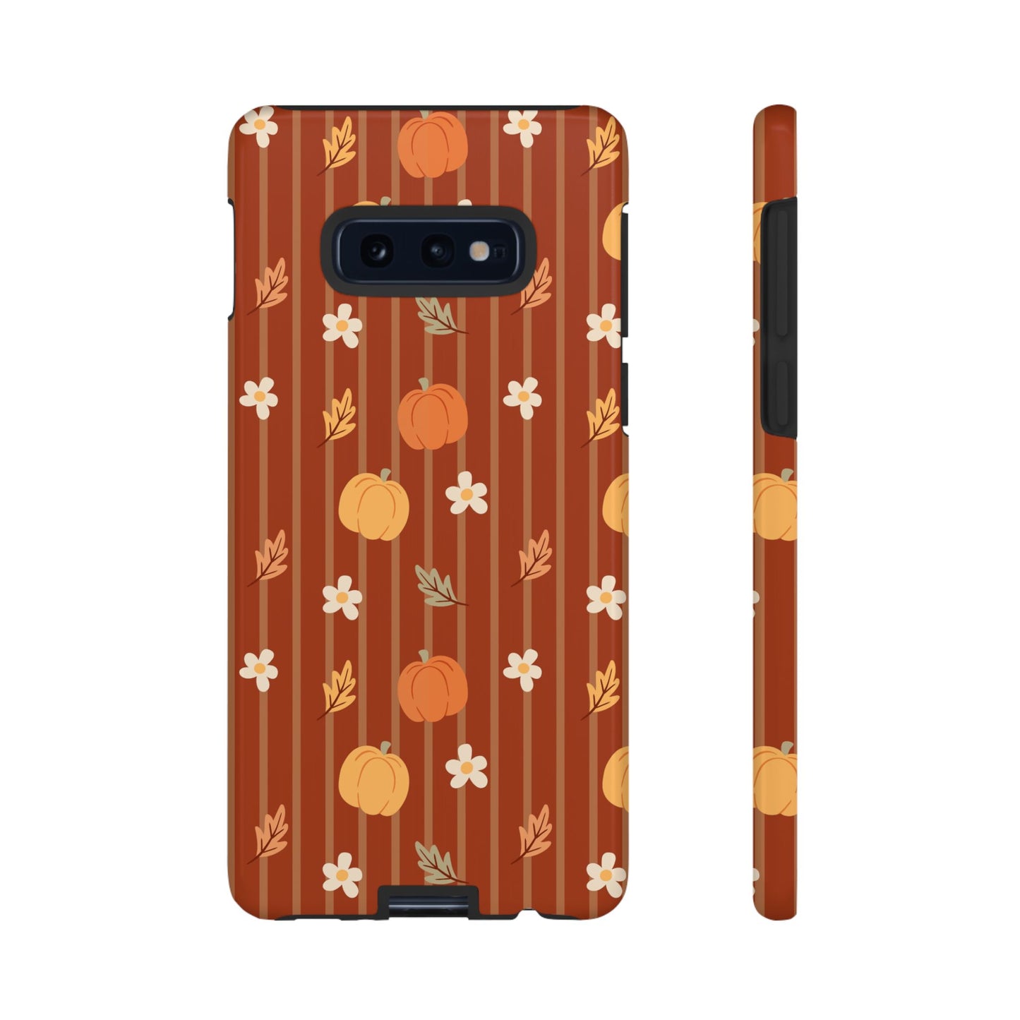 Pumpkin Spice Floral Stripe Samsung Case