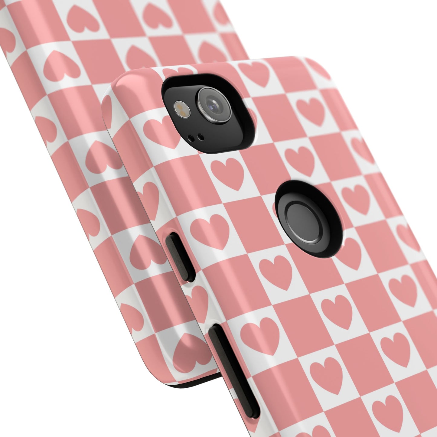 Pink Heart Checkerboard Google Pixel Case