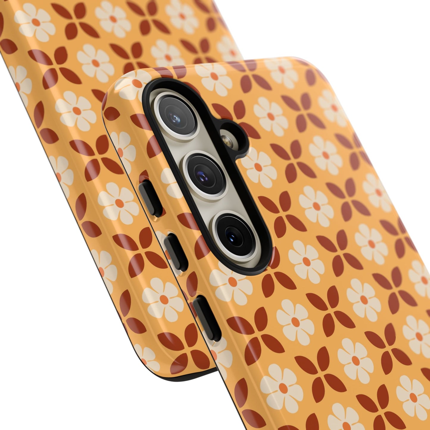 Retro Orange Flower Power Samsung Case