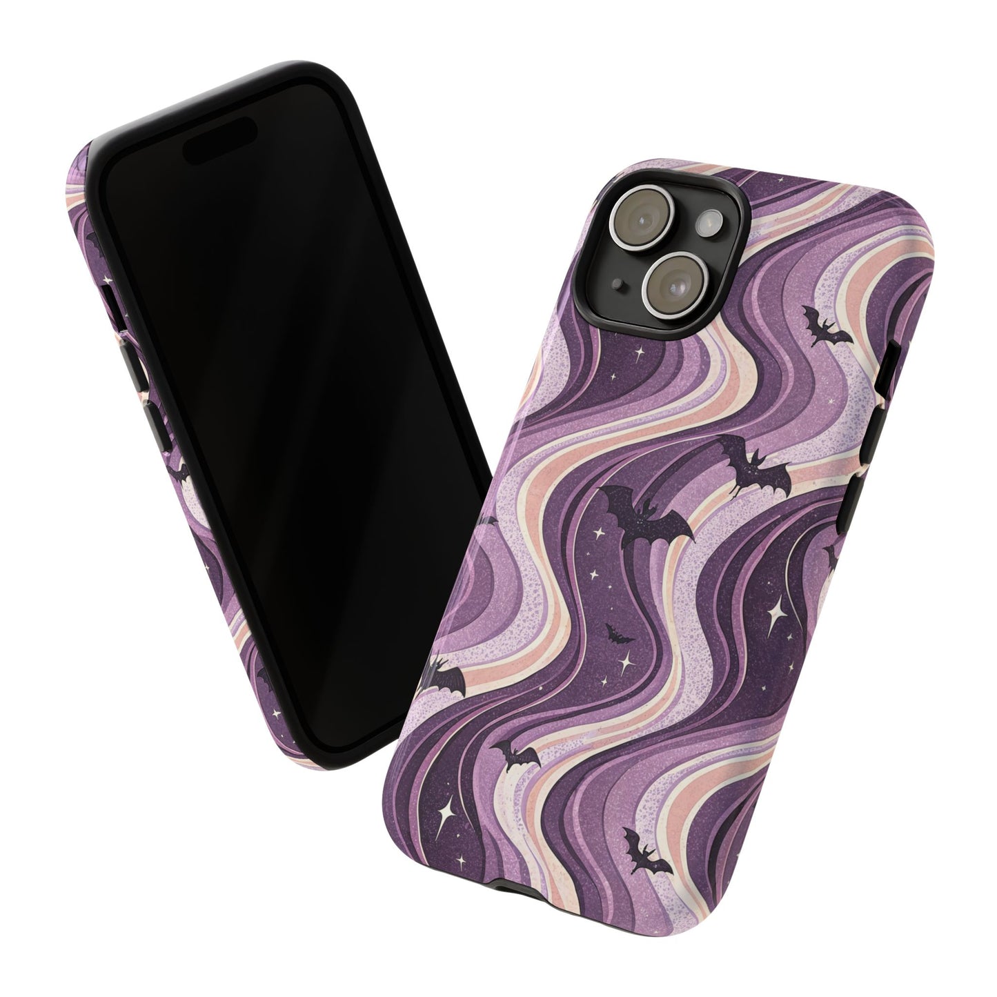 Retro Bats & Swirls iPhone Case