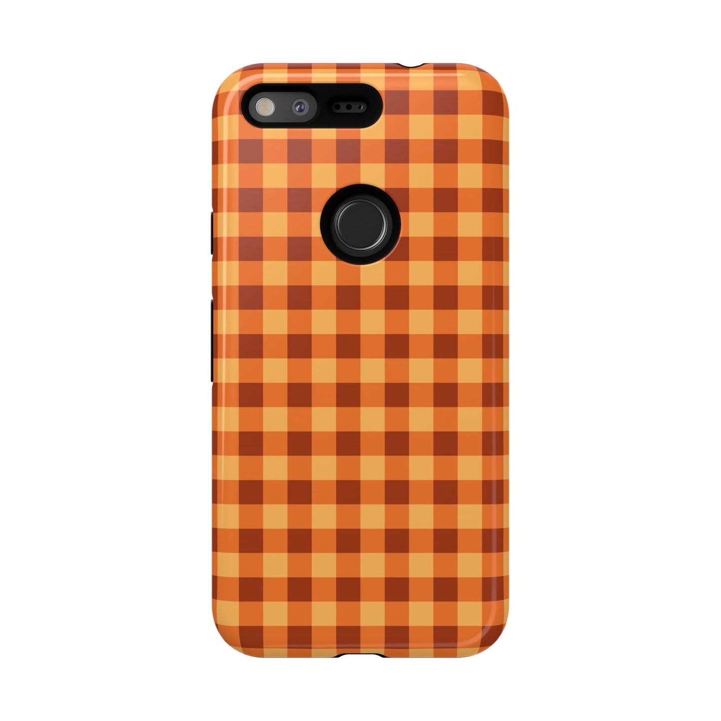 Orange Gingham Checkered Google Pixel Case