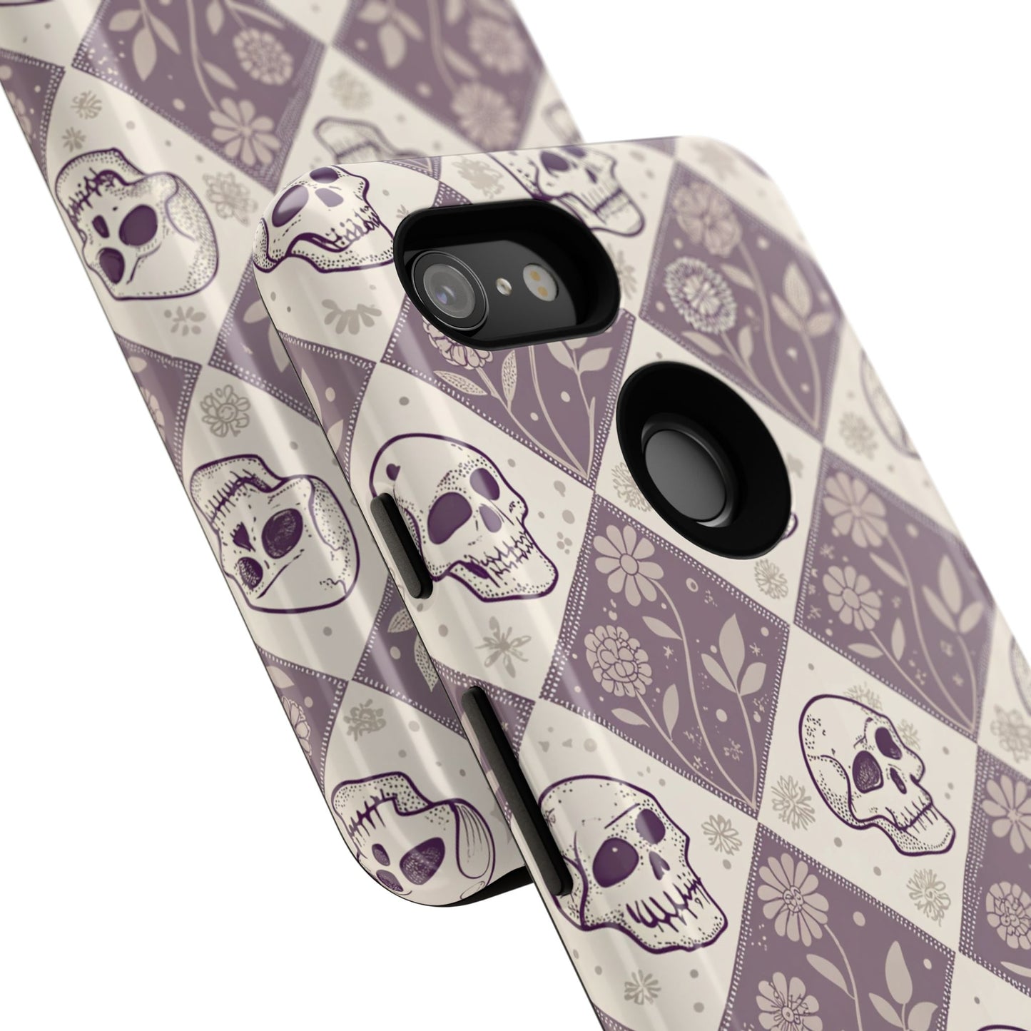 Vintage Skull & Floral Diamond Google Pixel Case