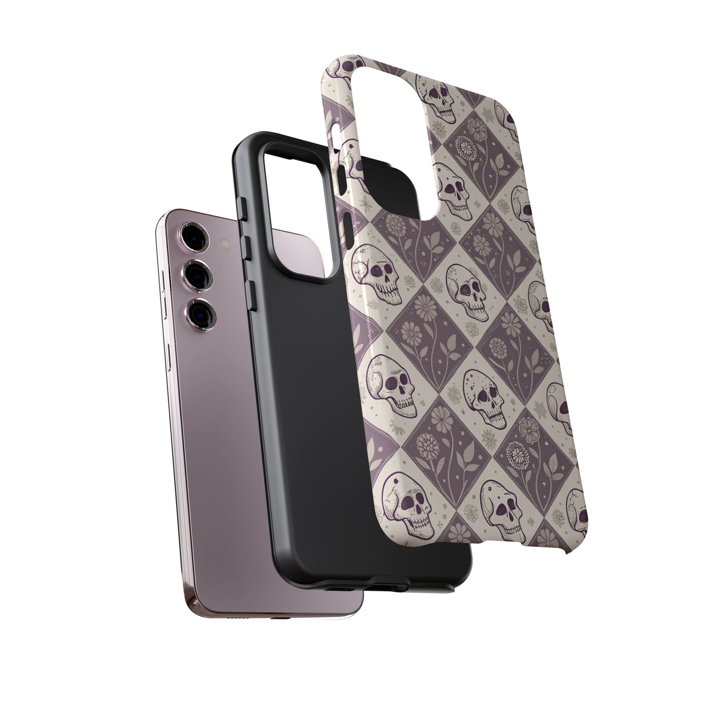 Vintage Skull & Floral Diamond Samsung Case