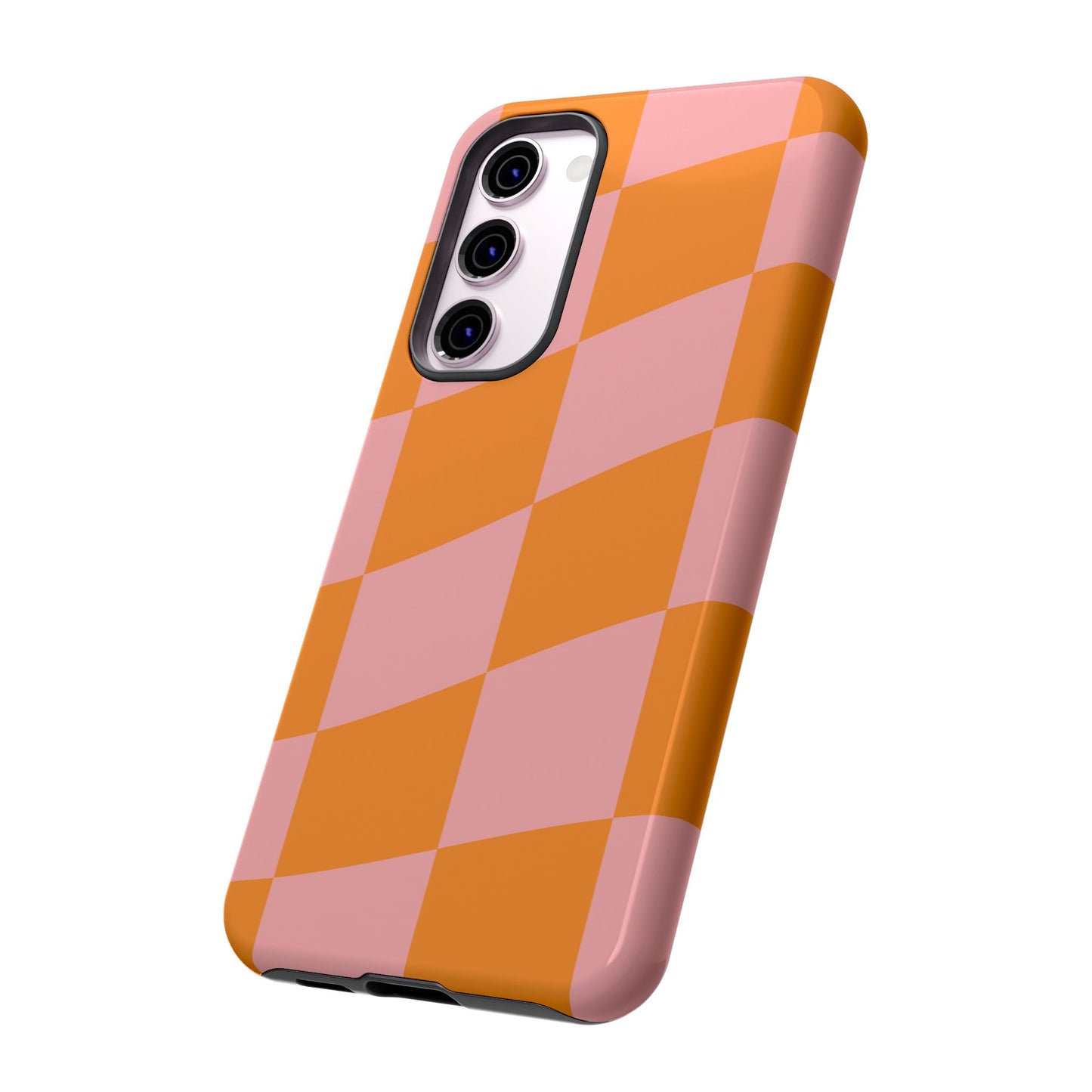 Pink & Orange Wavy Checker Samsung Case