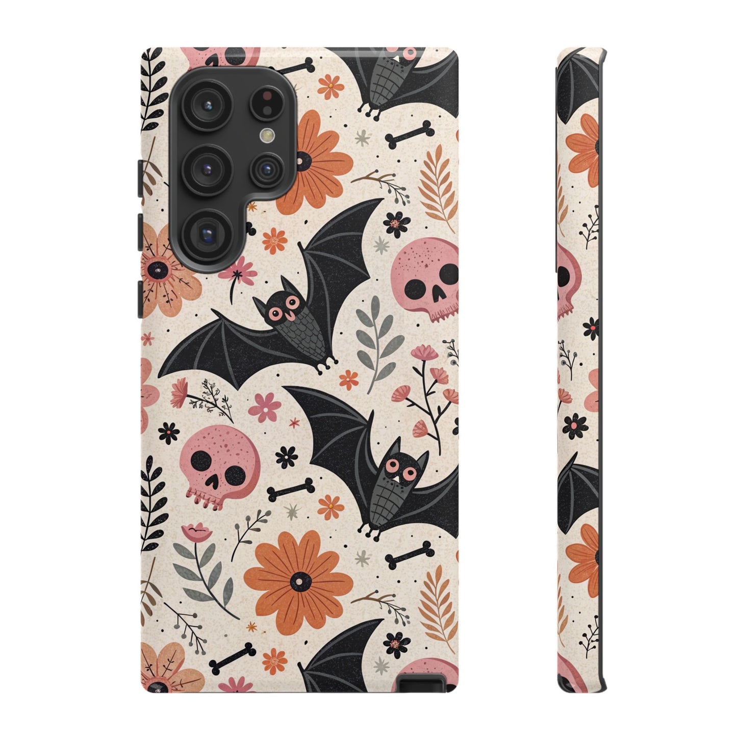 Floral Bats & Skulls Halloween Samsung Case