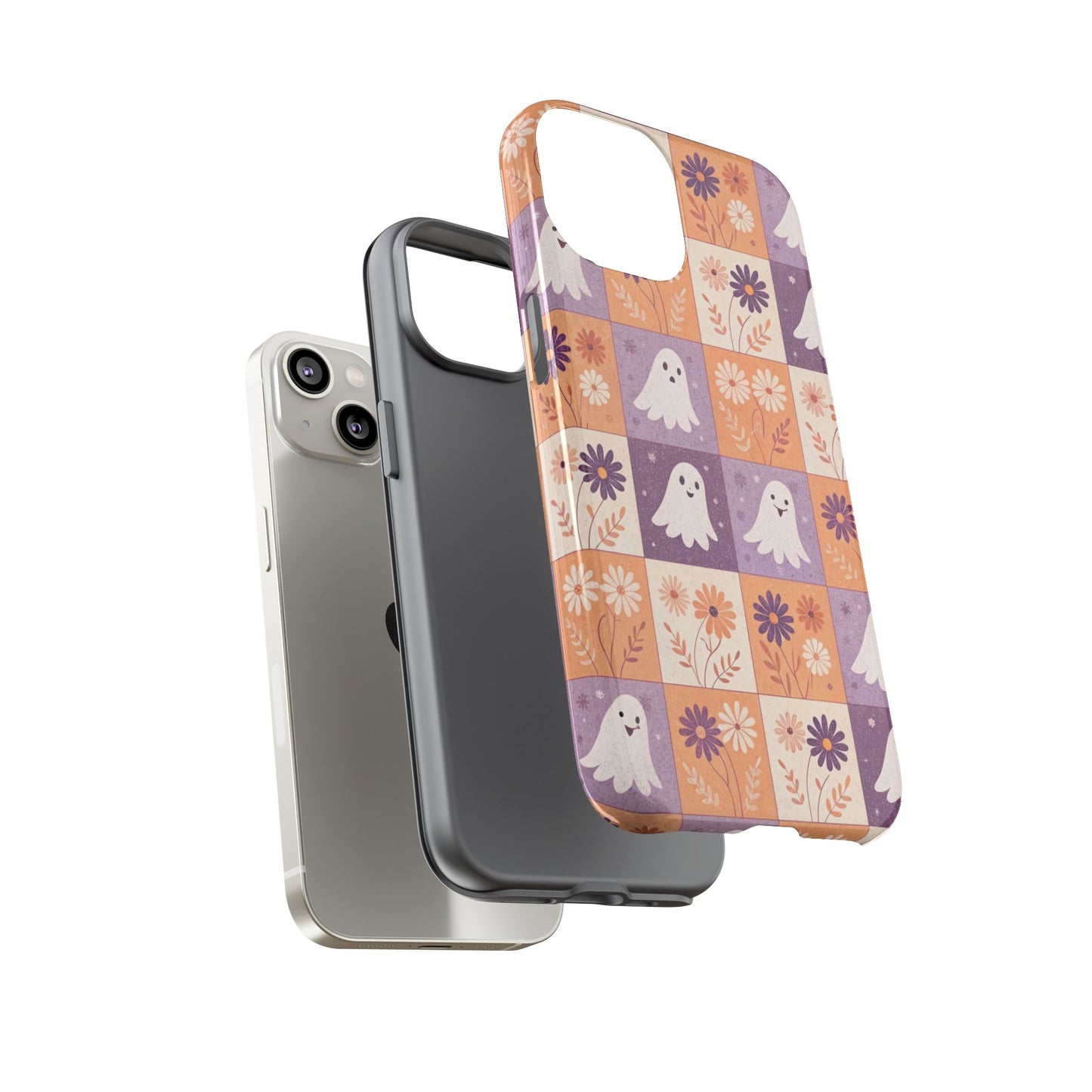 Ghost Floral Checkerboard iPhone Case