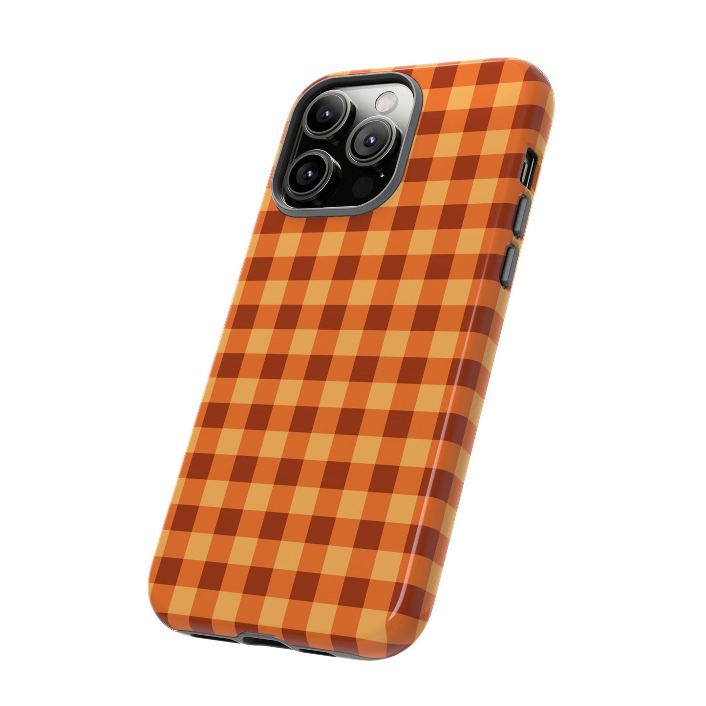 Orange Gingham Checkered iPhone Case