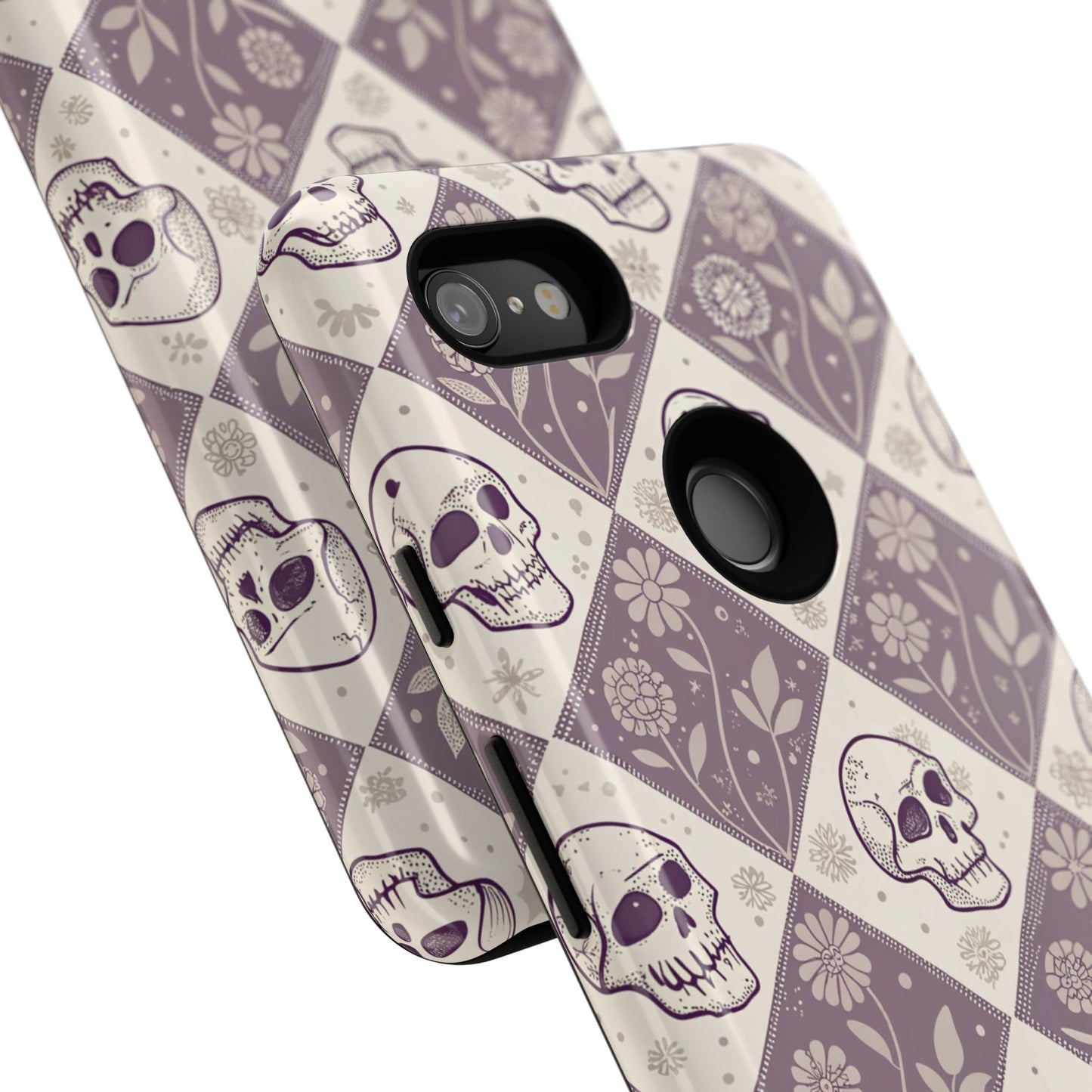Vintage Skull & Floral Diamond Google Pixel Case