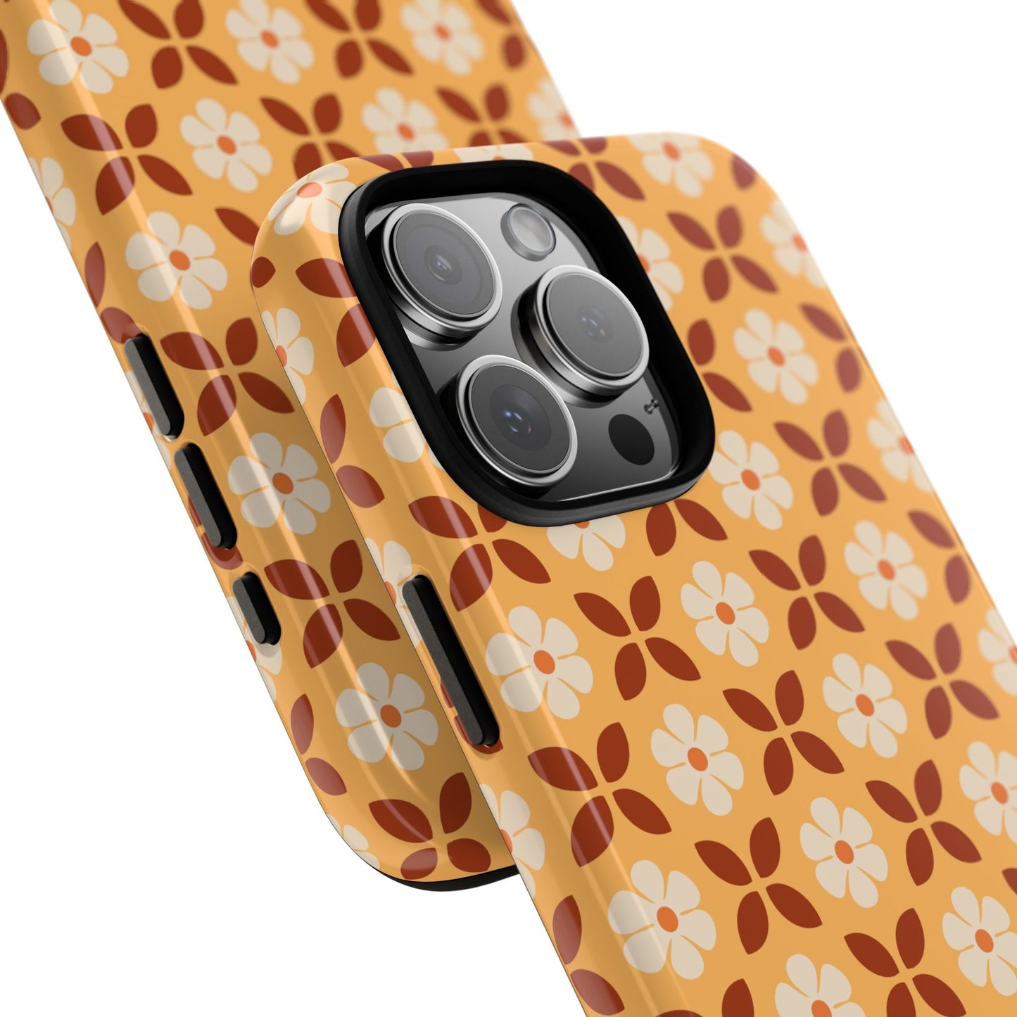 Retro Orange Flower Power iPhone Case