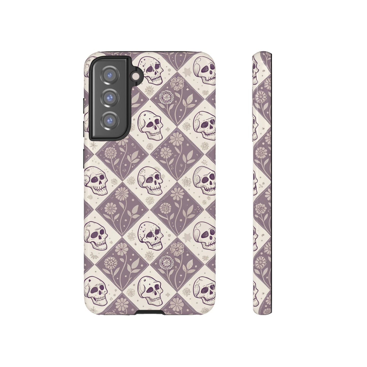 Vintage Skull & Floral Diamond Samsung Case