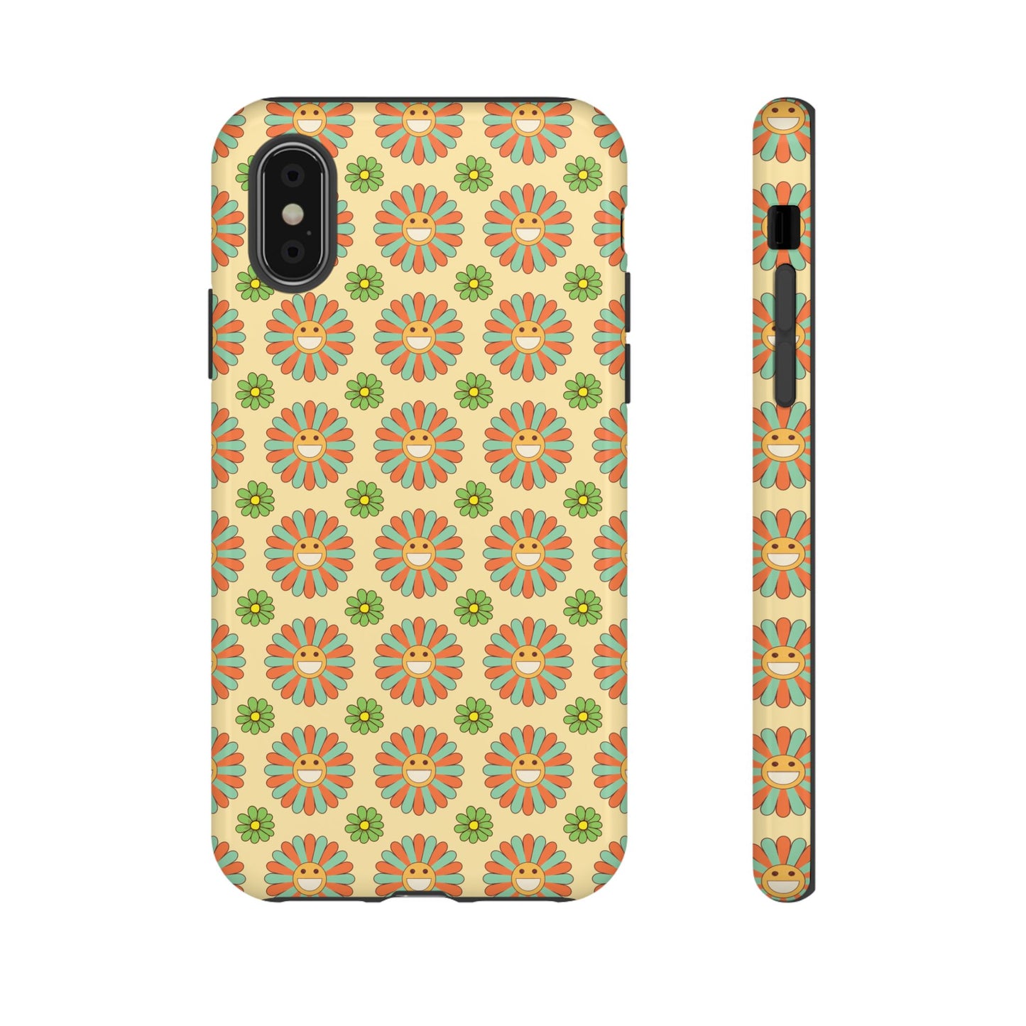 Smiley Retro Floral iPhone Case