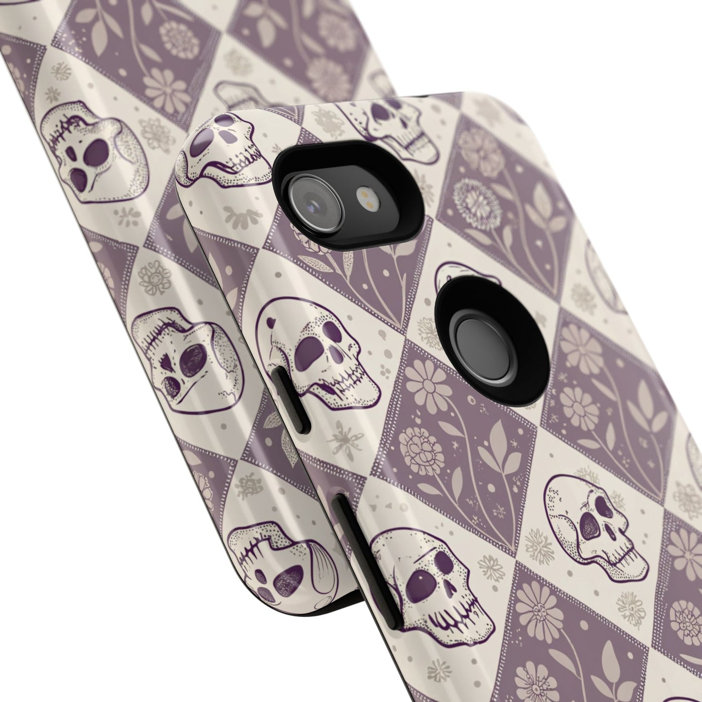 Vintage Skull & Floral Diamond Google Pixel Case